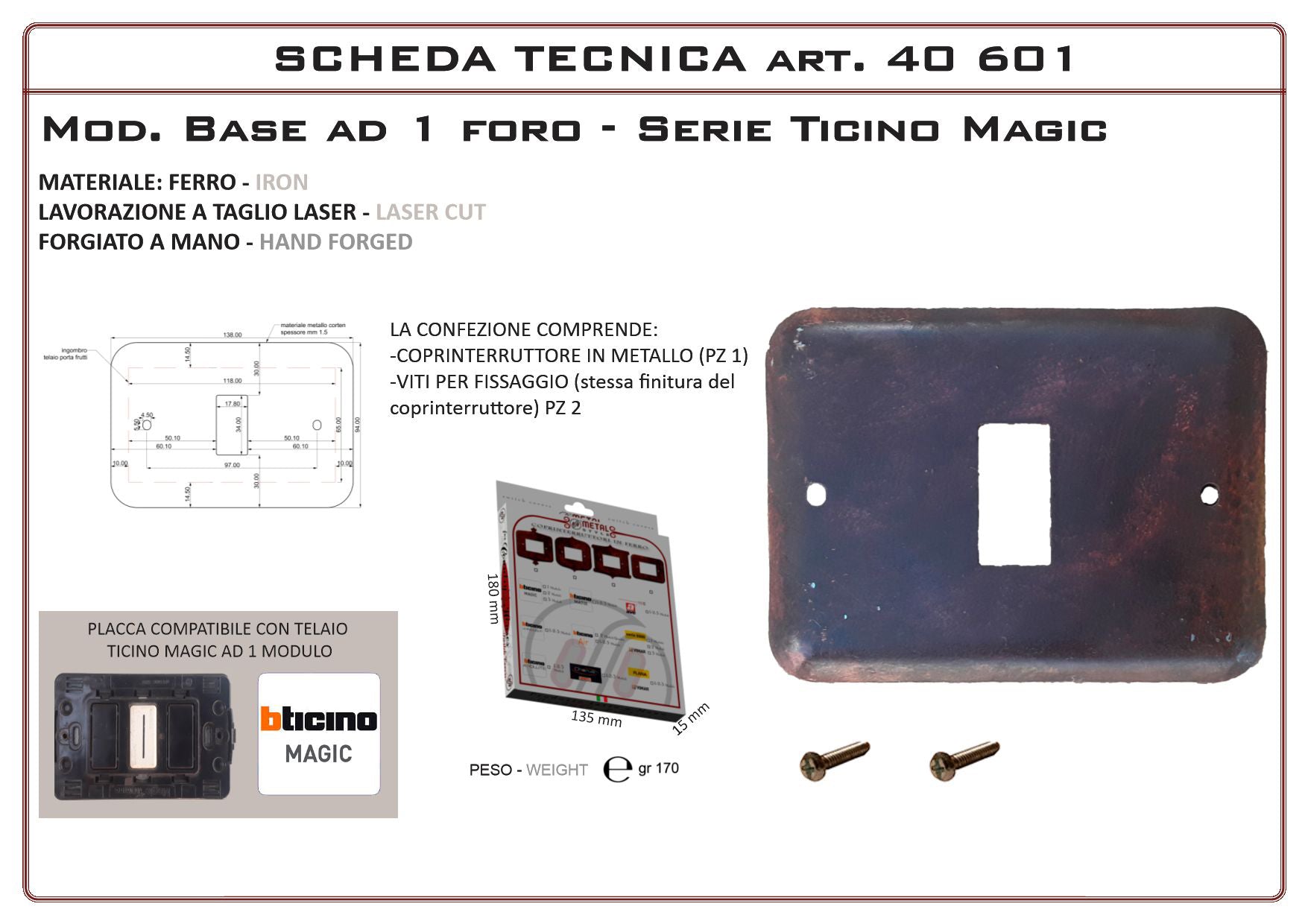 Coprinterruttore Modello Base | Switch Cover Base Model