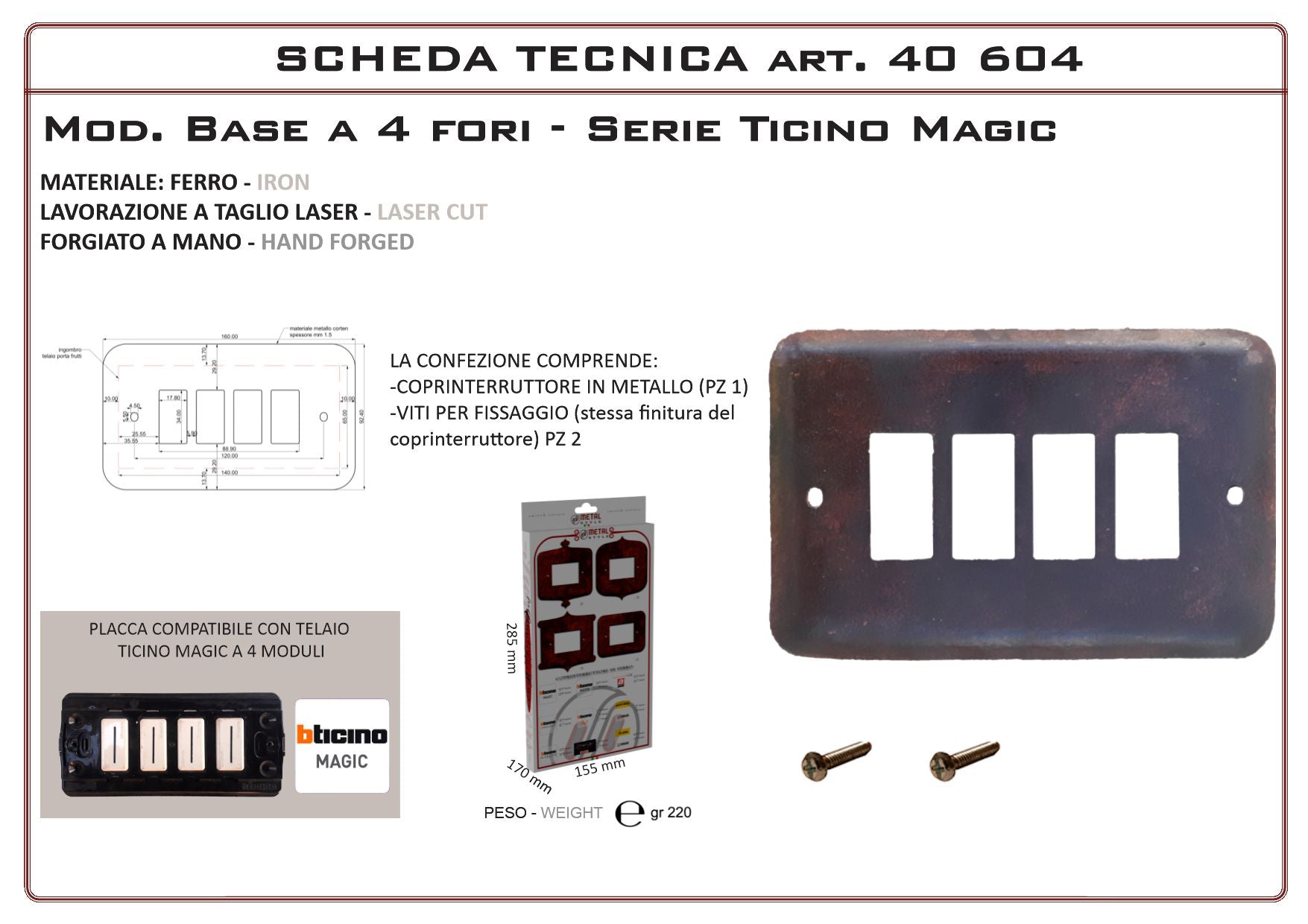 Coprinterruttore Modello Base | Switch Cover Base Model