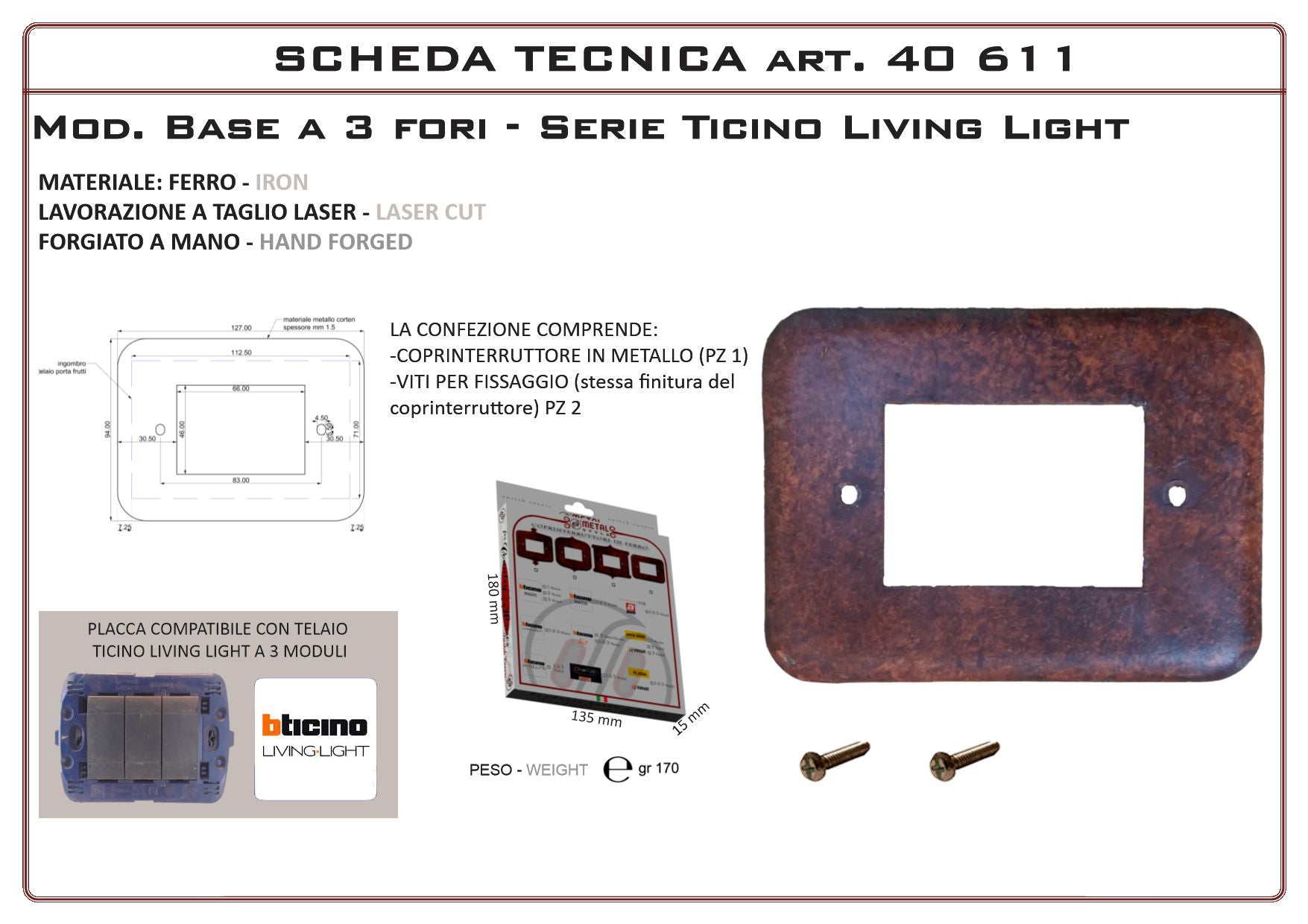 Coprinterruttore Modello Base | Switch Cover Base Model