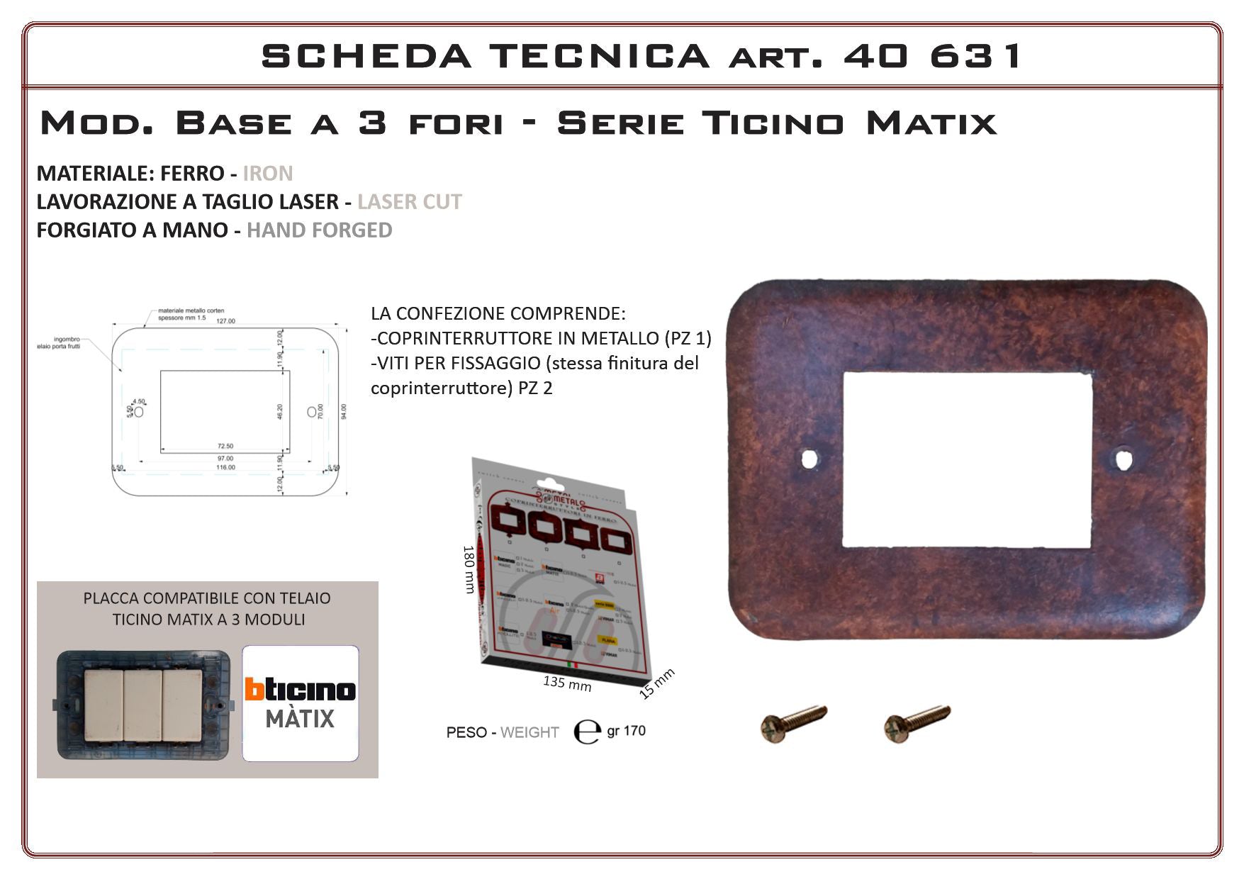 Coprinterruttore Modello Base | Switch Cover Base Model