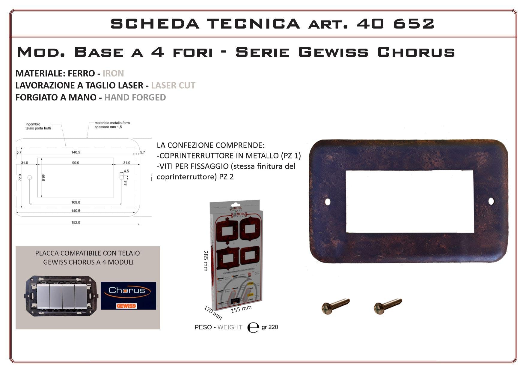 Coprinterruttore Modello Base | Switch Cover Base Model