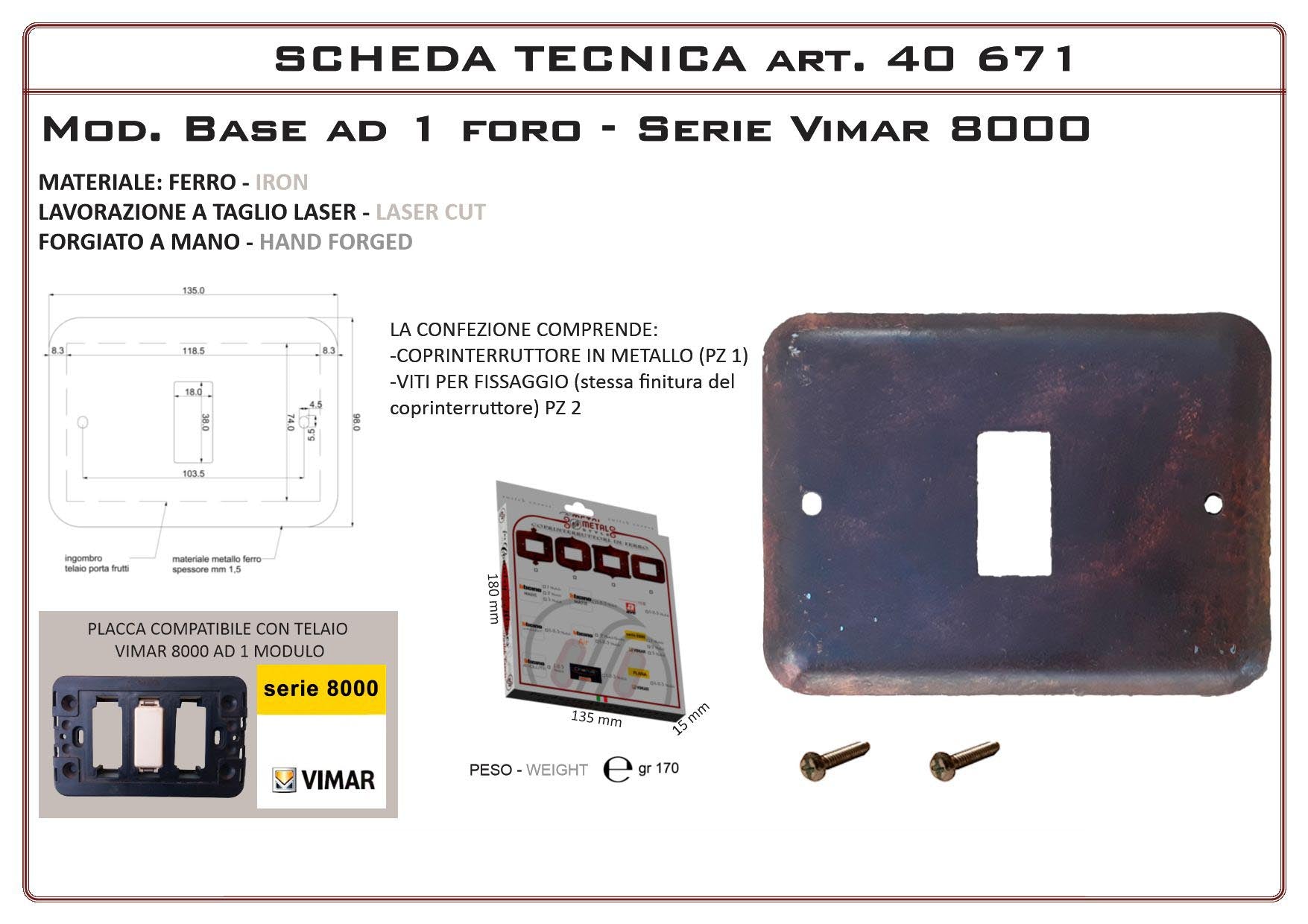Coprinterruttore Modello Base | Switch Cover Base Model