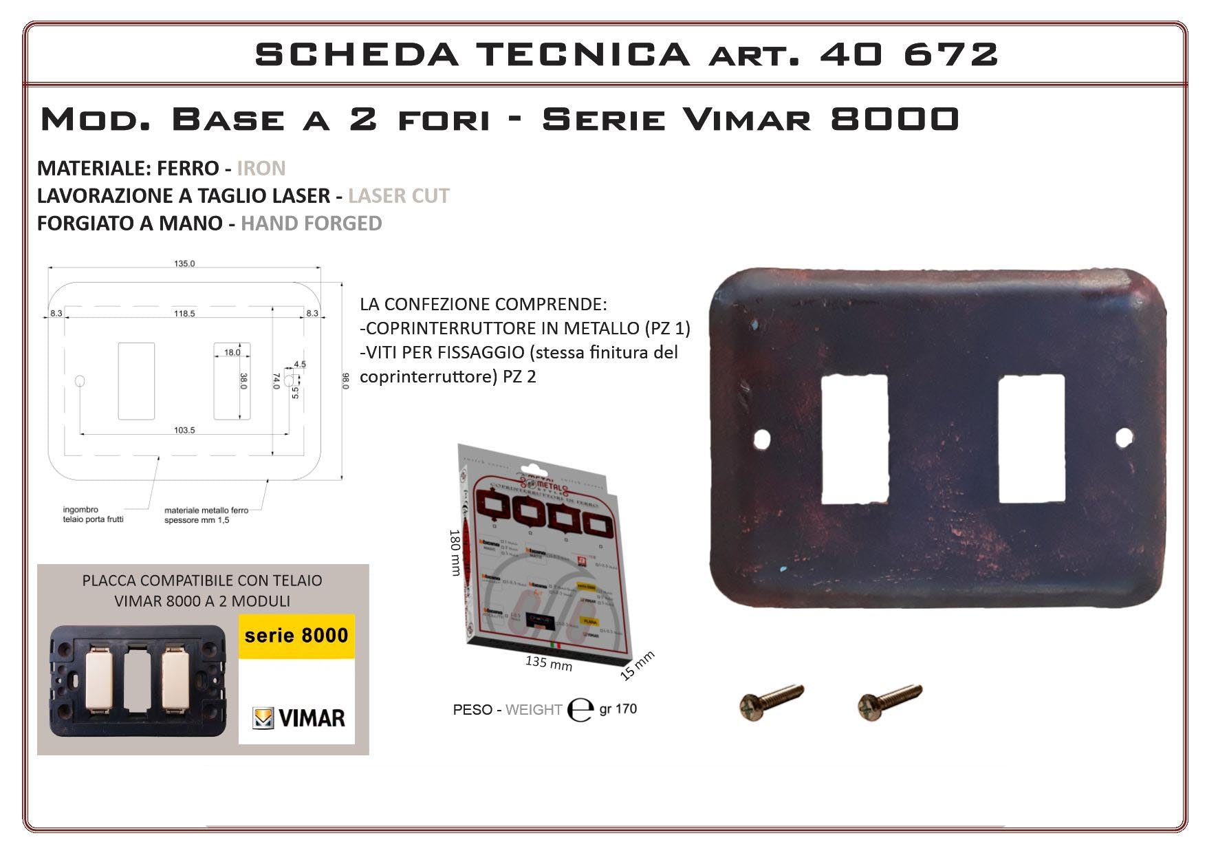 Coprinterruttore Modello Base | Switch Cover Base Model