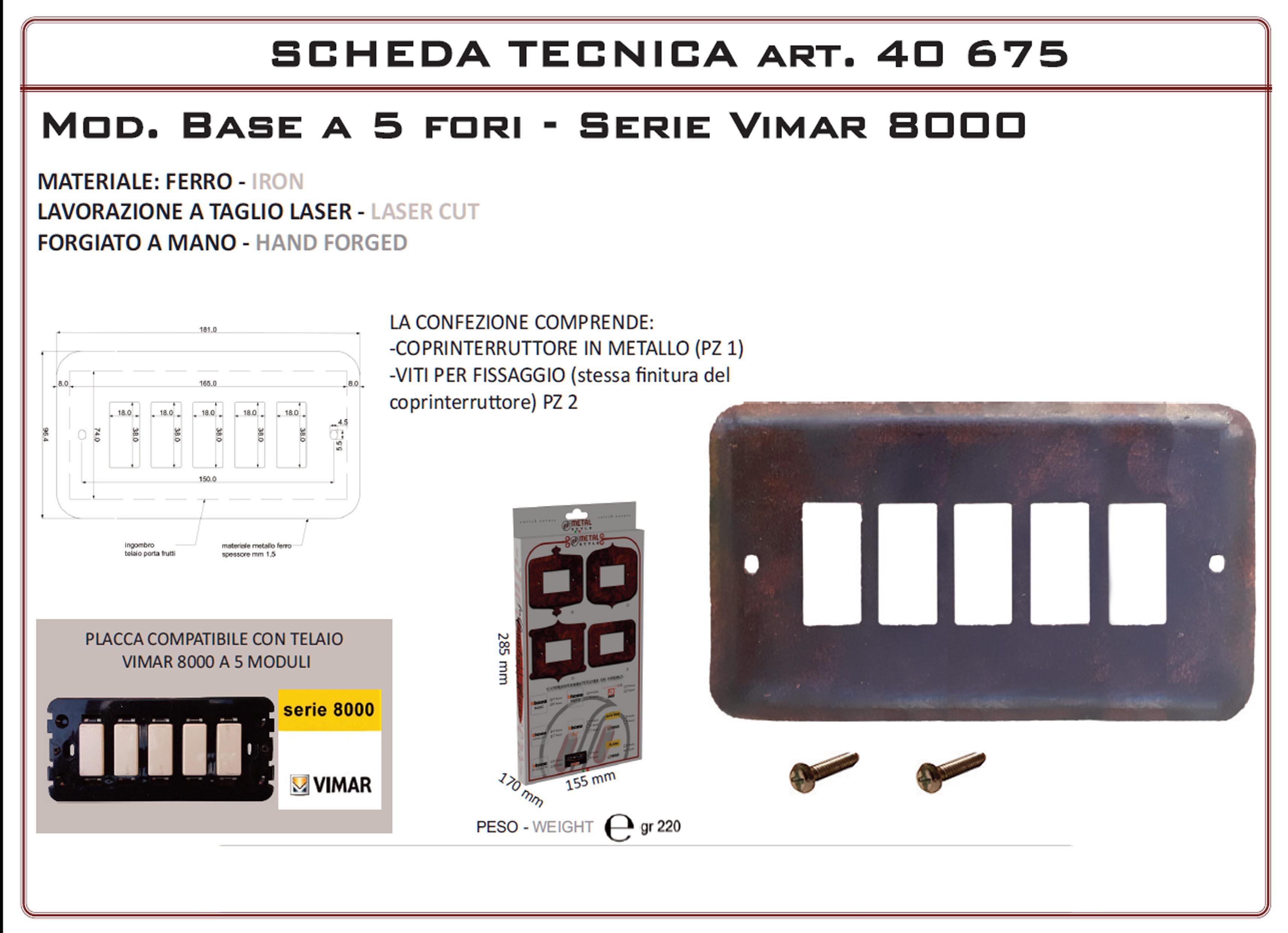 Coprinterruttore Modello Base | Switch Cover Base Model