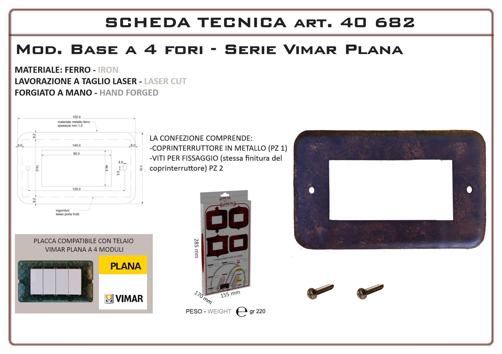 Coprinterruttore Modello Base | Switch Cover Base Model