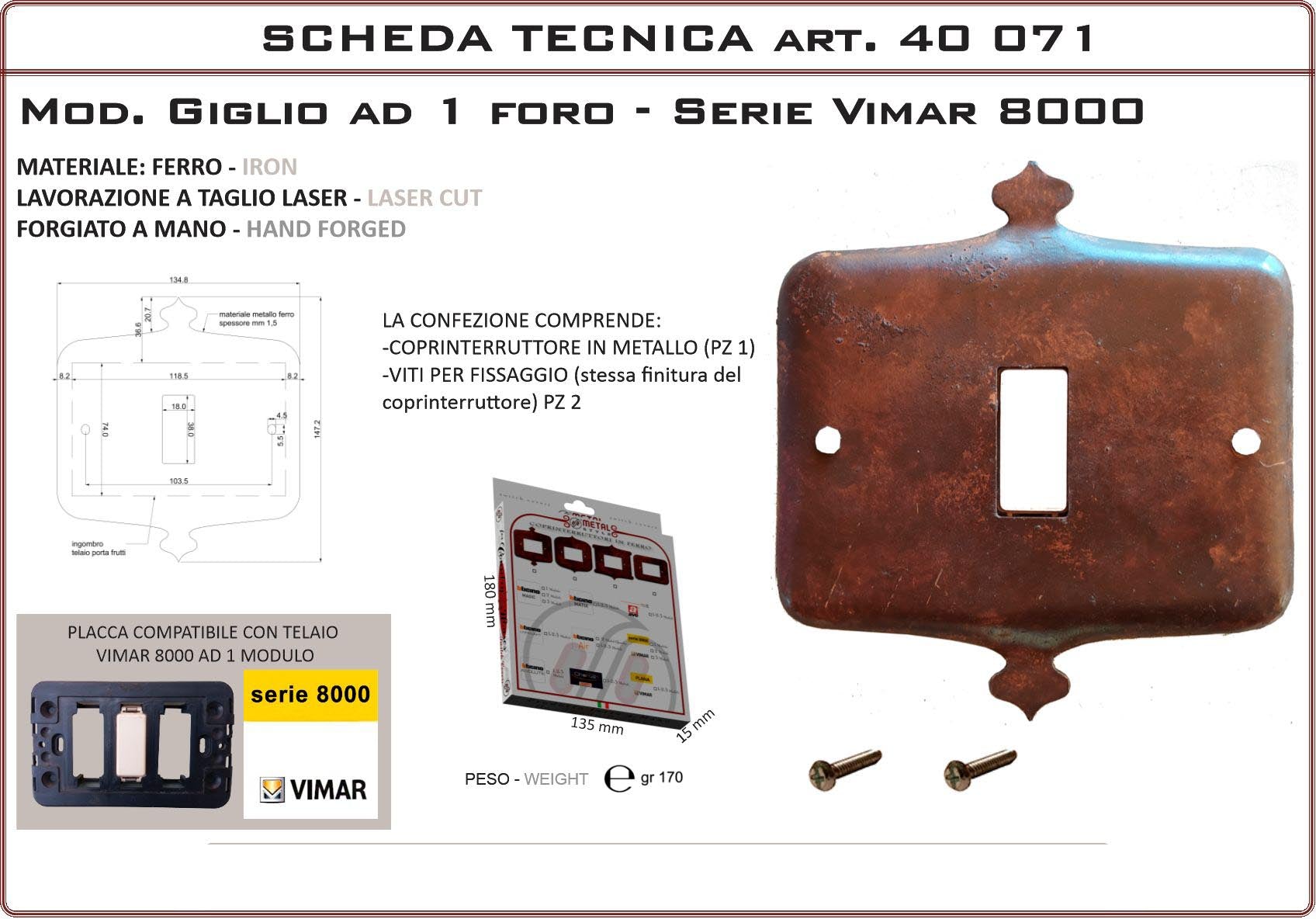 Coprinterruttore Modello Giglio | Switch Cover Giglio Model