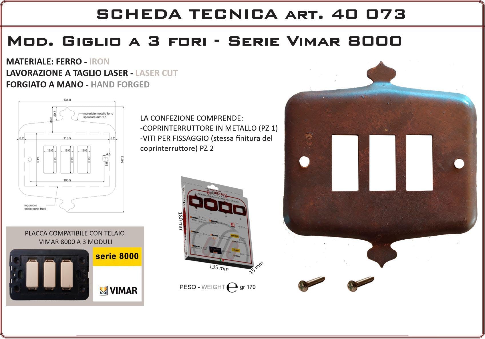 Coprinterruttore Modello Giglio | Switch Cover Giglio Model