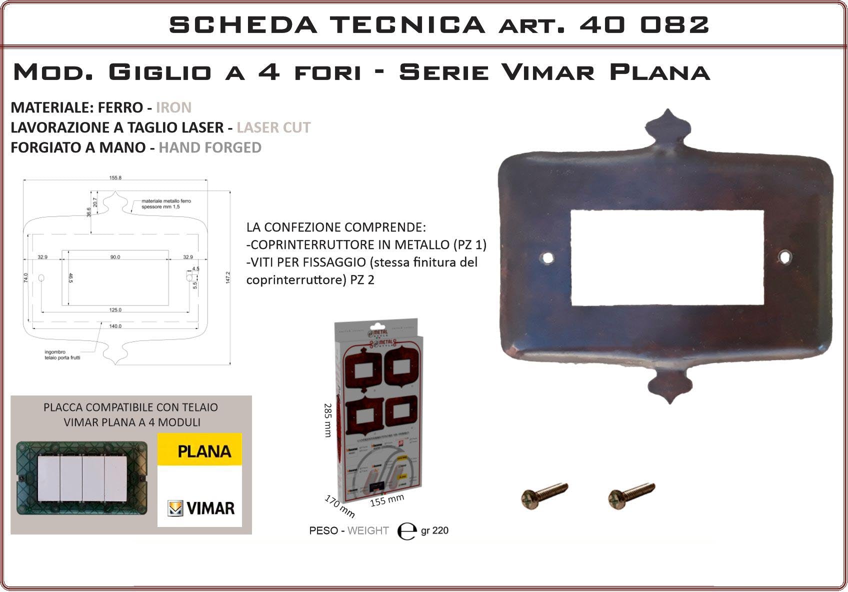 Coprinterruttore Modello Giglio | Switch Cover Giglio Model