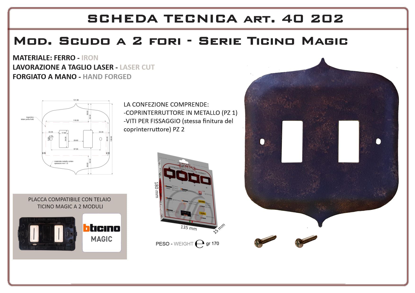 Coprinterruttore Modello Scudo | Switch Cover Scudo Model