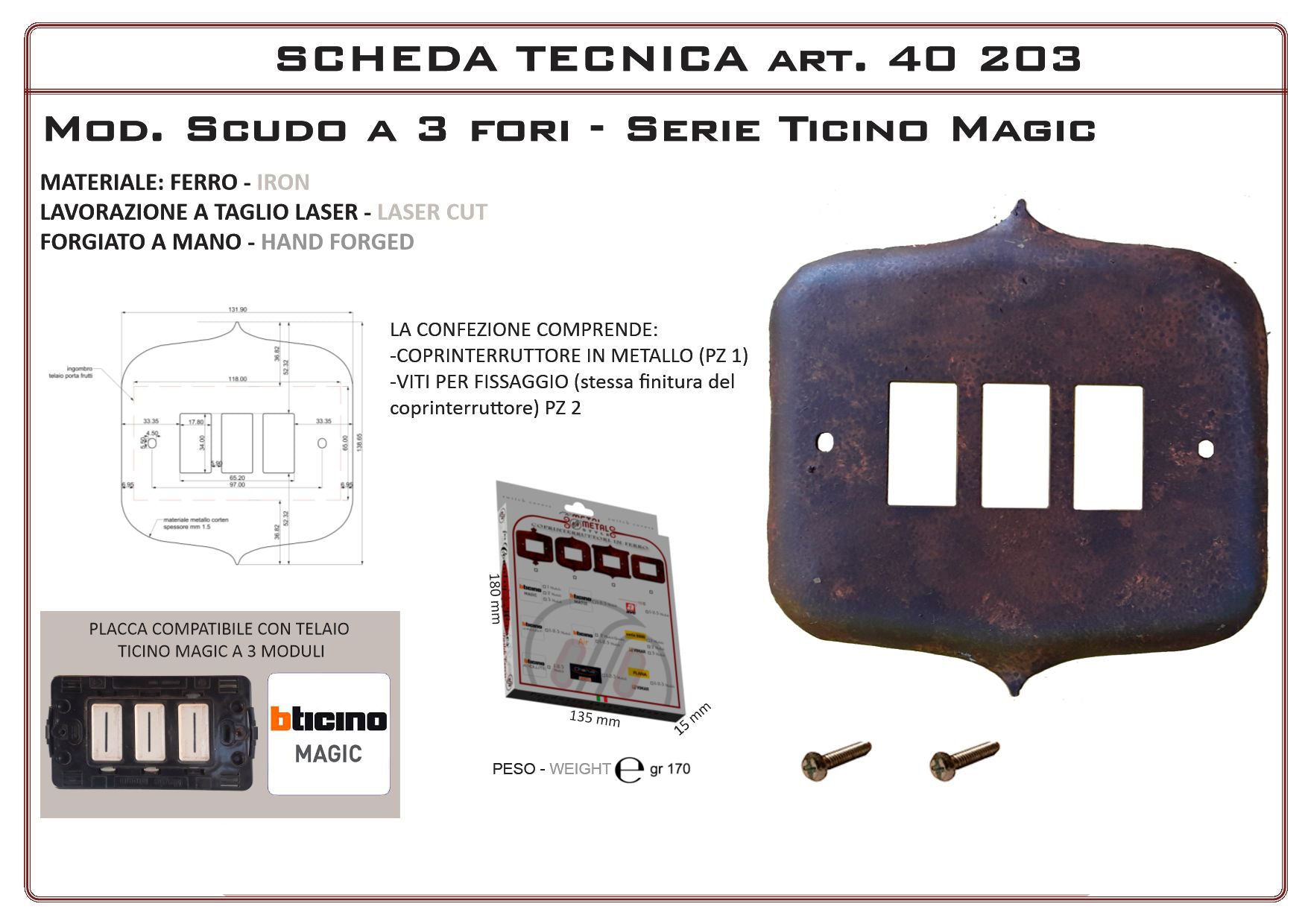 Coprinterruttore Modello Scudo | Switch Cover Scudo Model