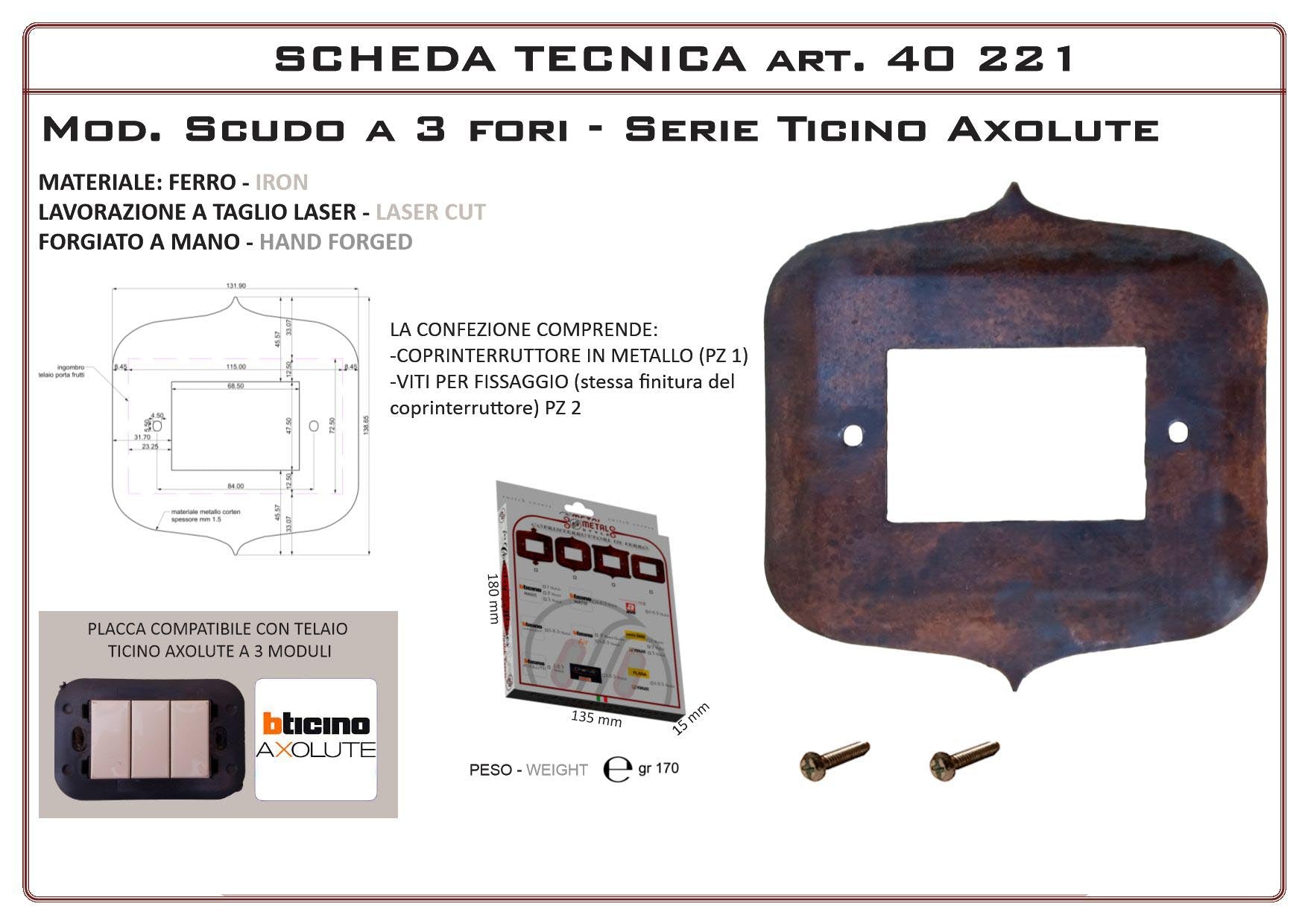 Coprinterruttore Modello Scudo | Switch Cover Scudo Model