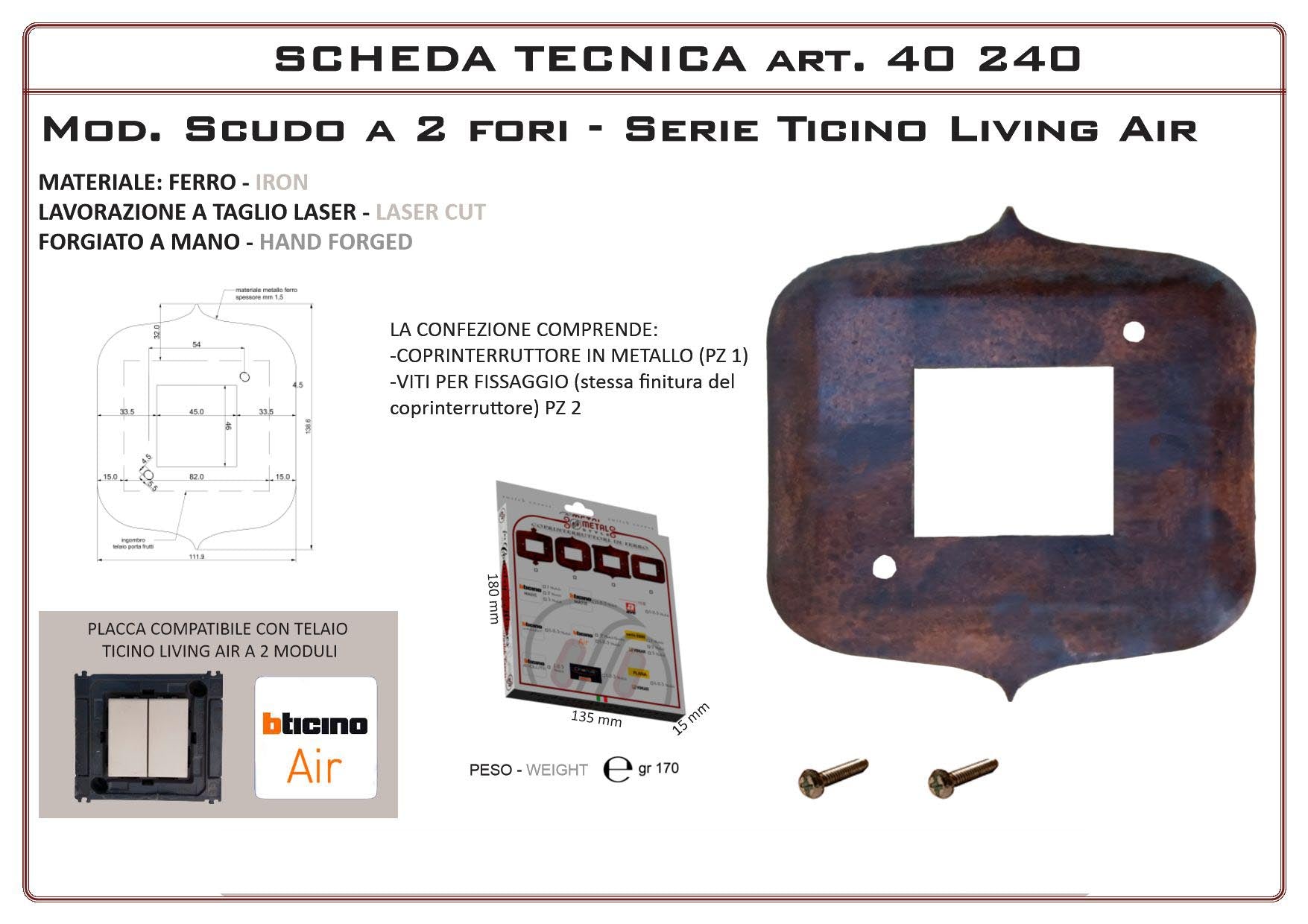 Coprinterruttore Modello Scudo | Switch Cover Scudo Model