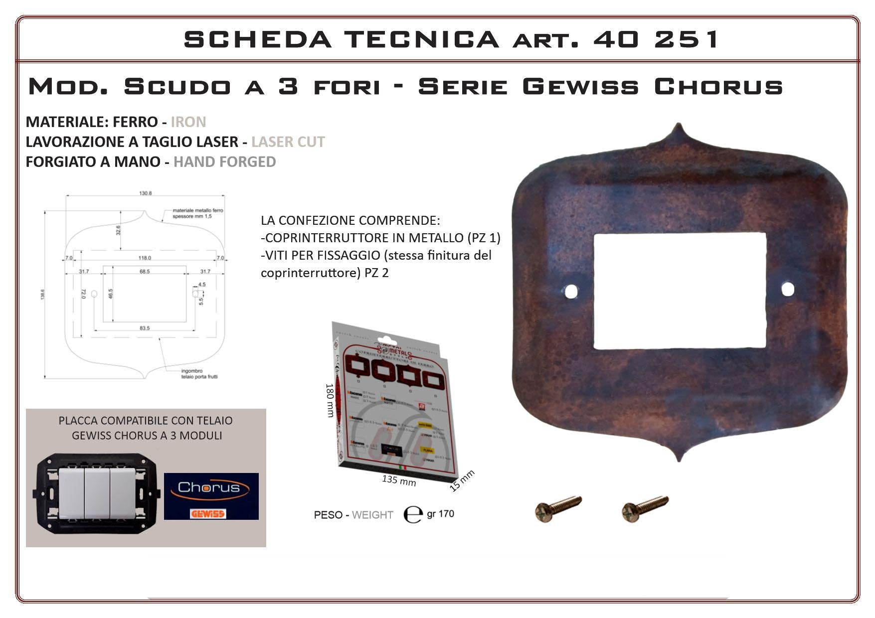 Coprinterruttore Modello Scudo | Switch Cover Scudo Model