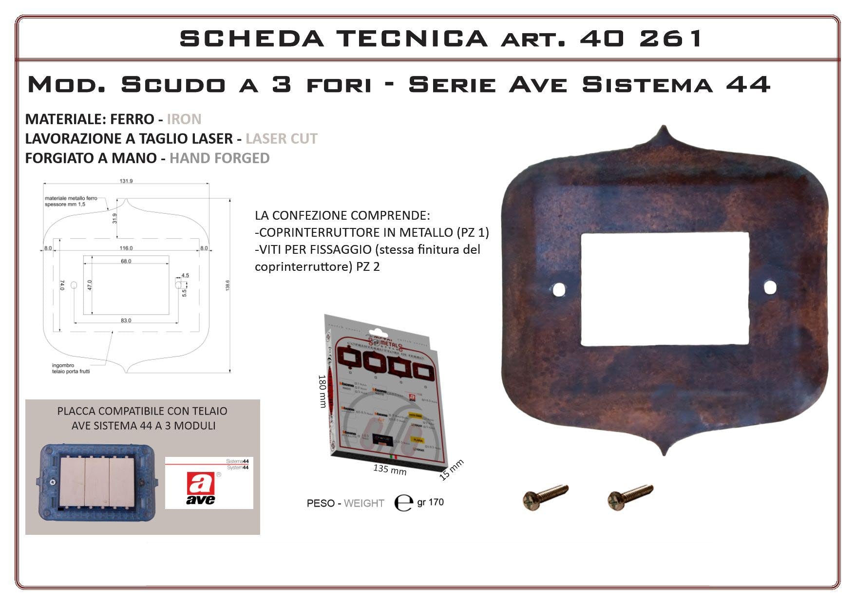 Coprinterruttore Modello Scudo | Switch Cover Scudo Model