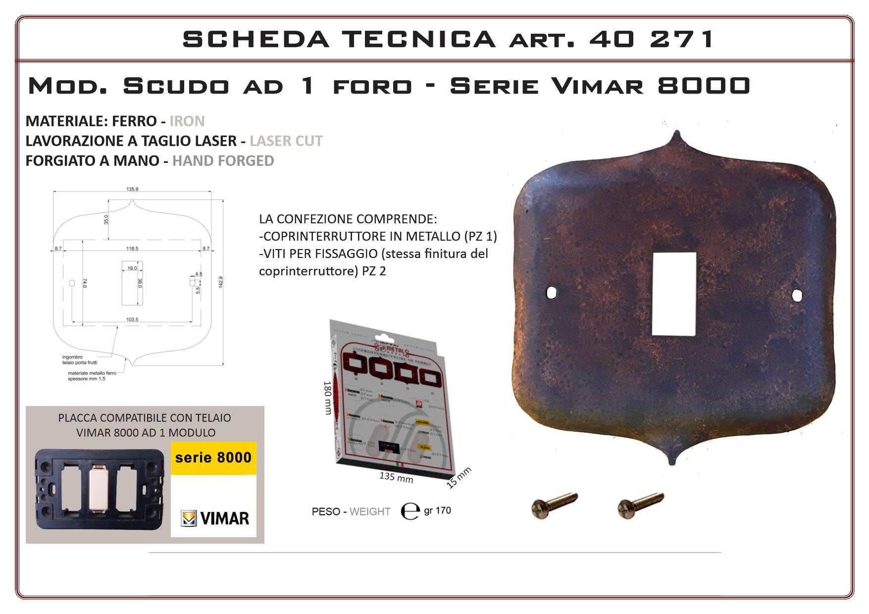 Coprinterruttore Modello Scudo | Switch Cover Scudo Model