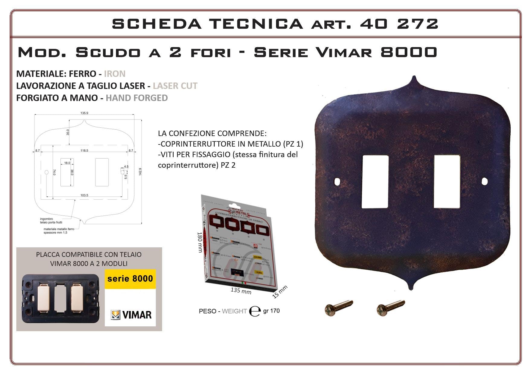Coprinterruttore Modello Scudo | Switch Cover Scudo Model