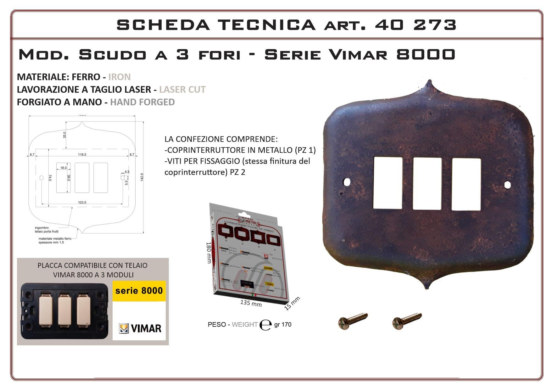 Coprinterruttore Modello Scudo | Switch Cover Scudo Model