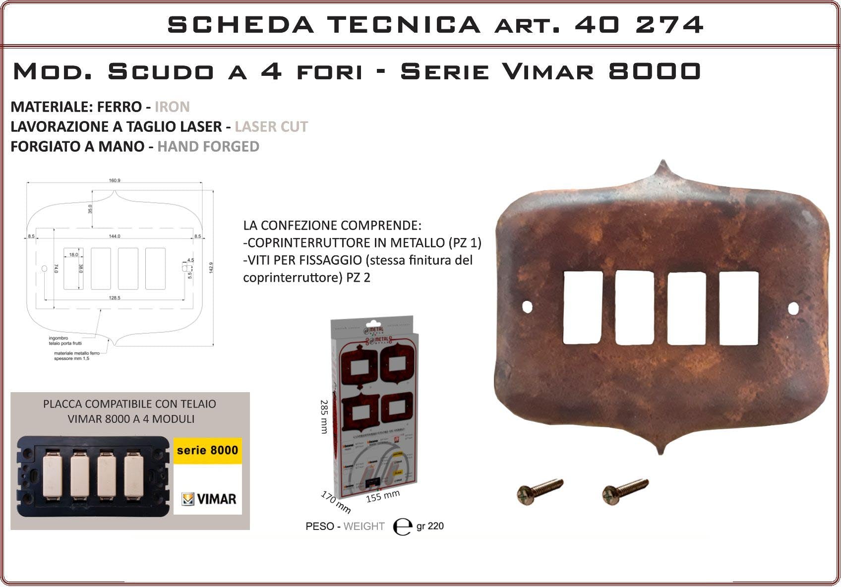 Coprinterruttore Modello Scudo | Switch Cover Scudo Model