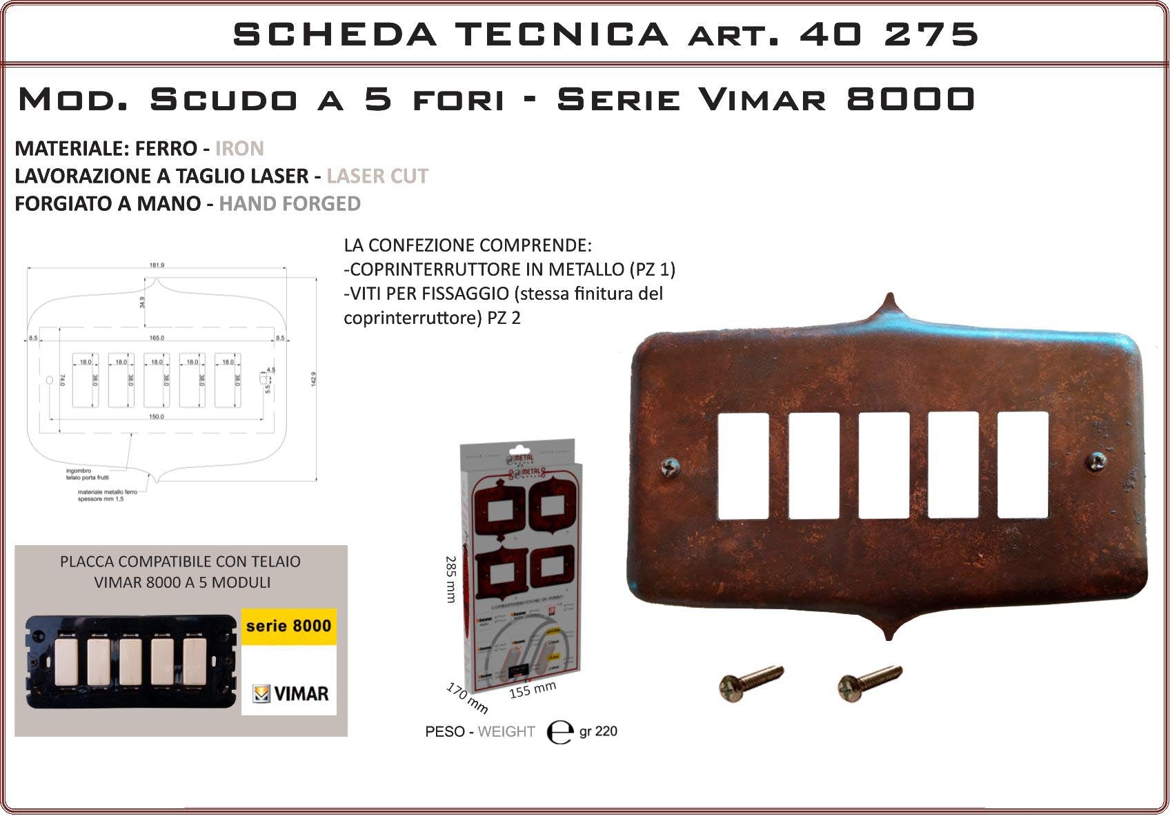 Coprinterruttore Modello Scudo | Switch Cover Scudo Model