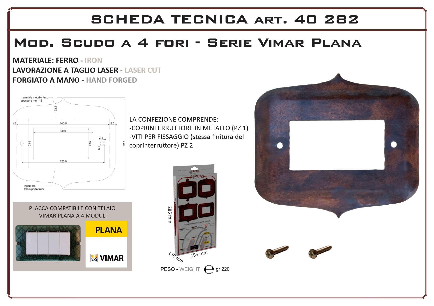 Coprinterruttore Modello Scudo | Switch Cover Scudo Model
