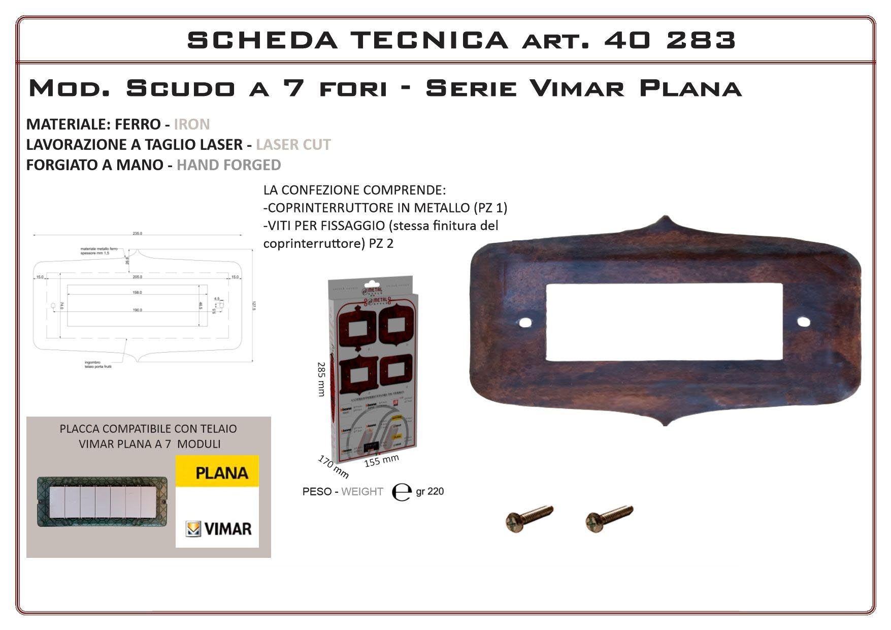 Coprinterruttore Modello Scudo | Switch Cover Scudo Model