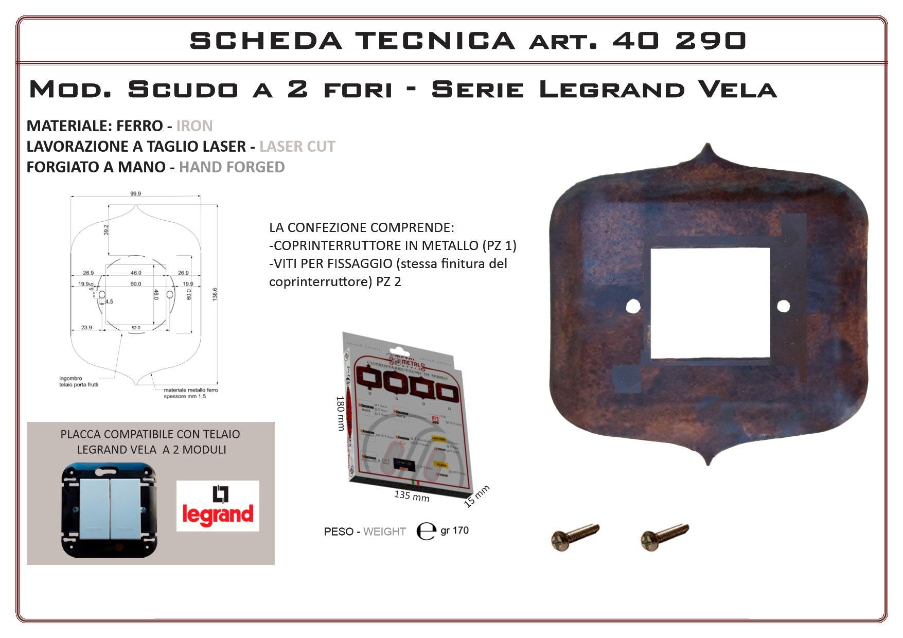 Coprinterruttore Modello Scudo | Switch Cover Scudo Model
