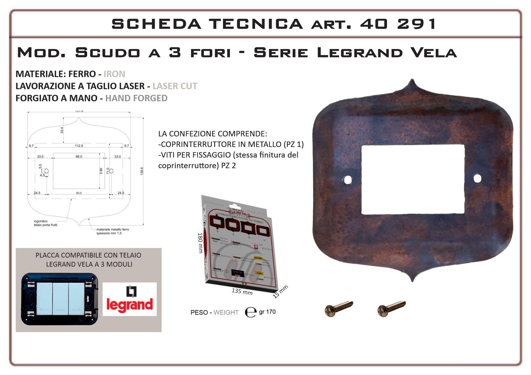 Coprinterruttore Modello Scudo | Switch Cover Scudo Model