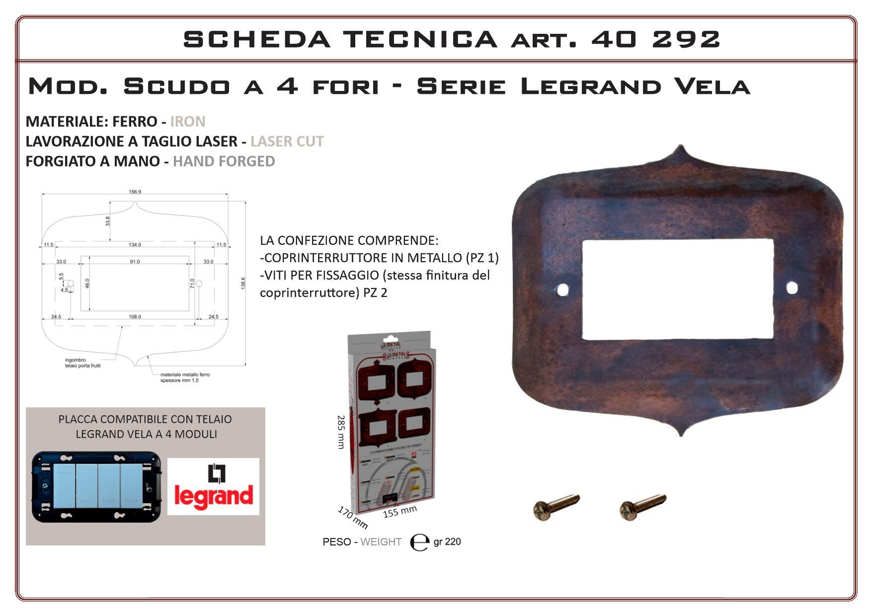 Coprinterruttore Modello Scudo | Switch Cover Scudo Model