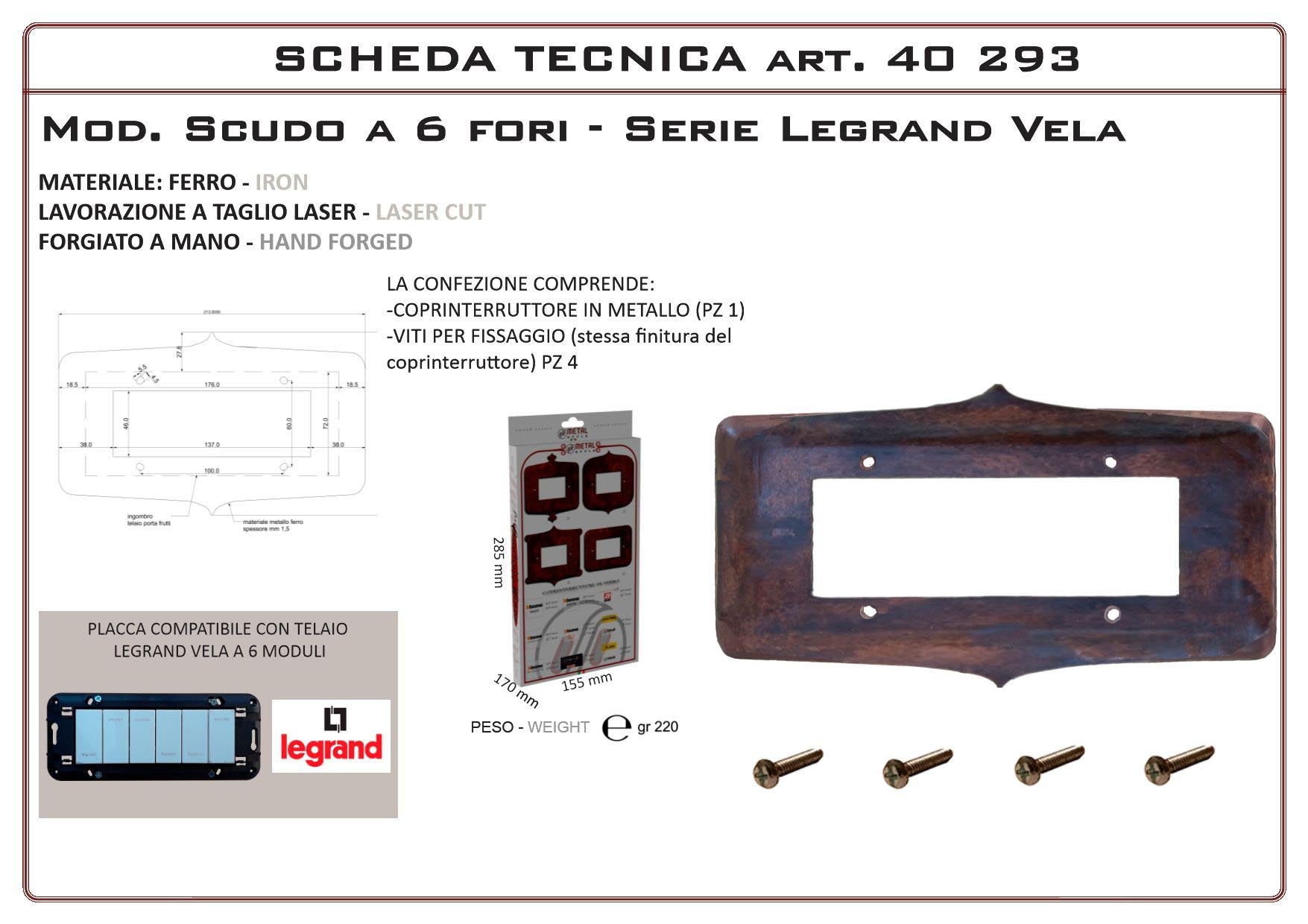 Coprinterruttore Modello Scudo | Switch Cover Scudo Model
