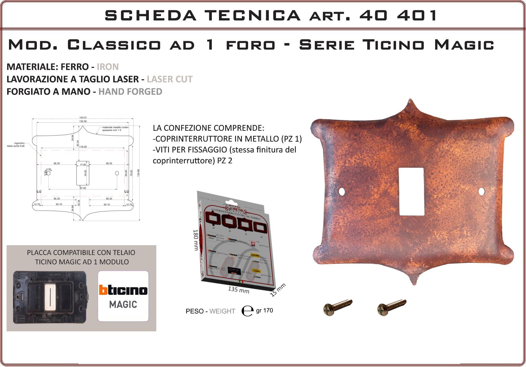 Coprinterruttore Modello Classico | Switch Cover Classico Model