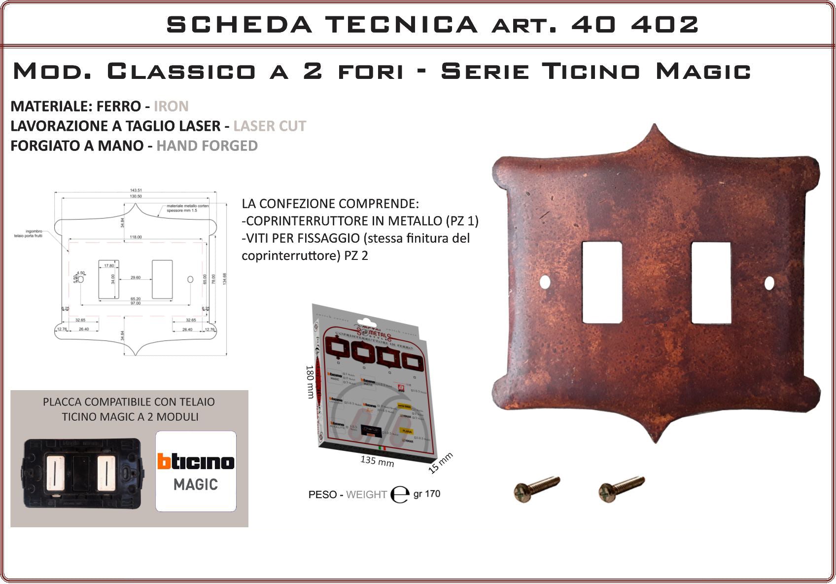 Coprinterruttore Modello Classico | Switch Cover Classico Model