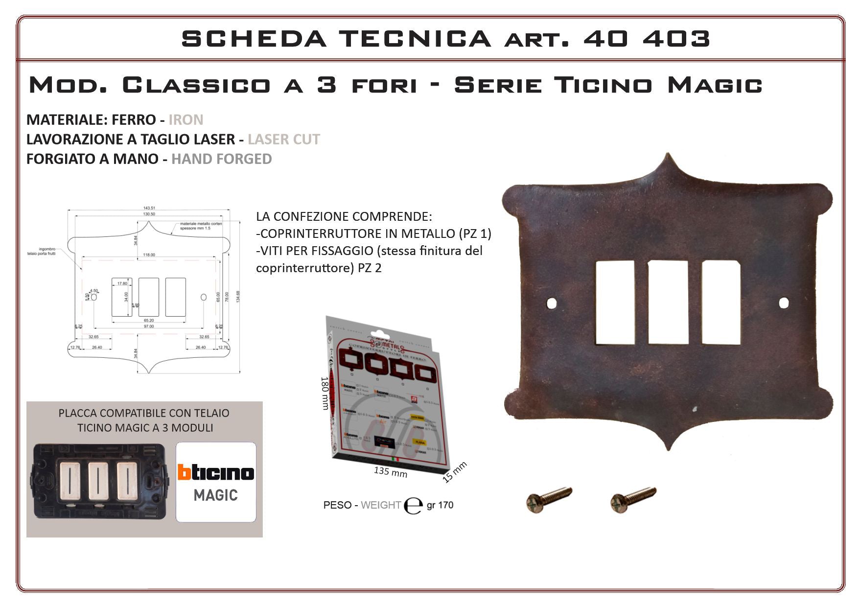 Coprinterruttore Modello Classico | Switch Cover Classico Model