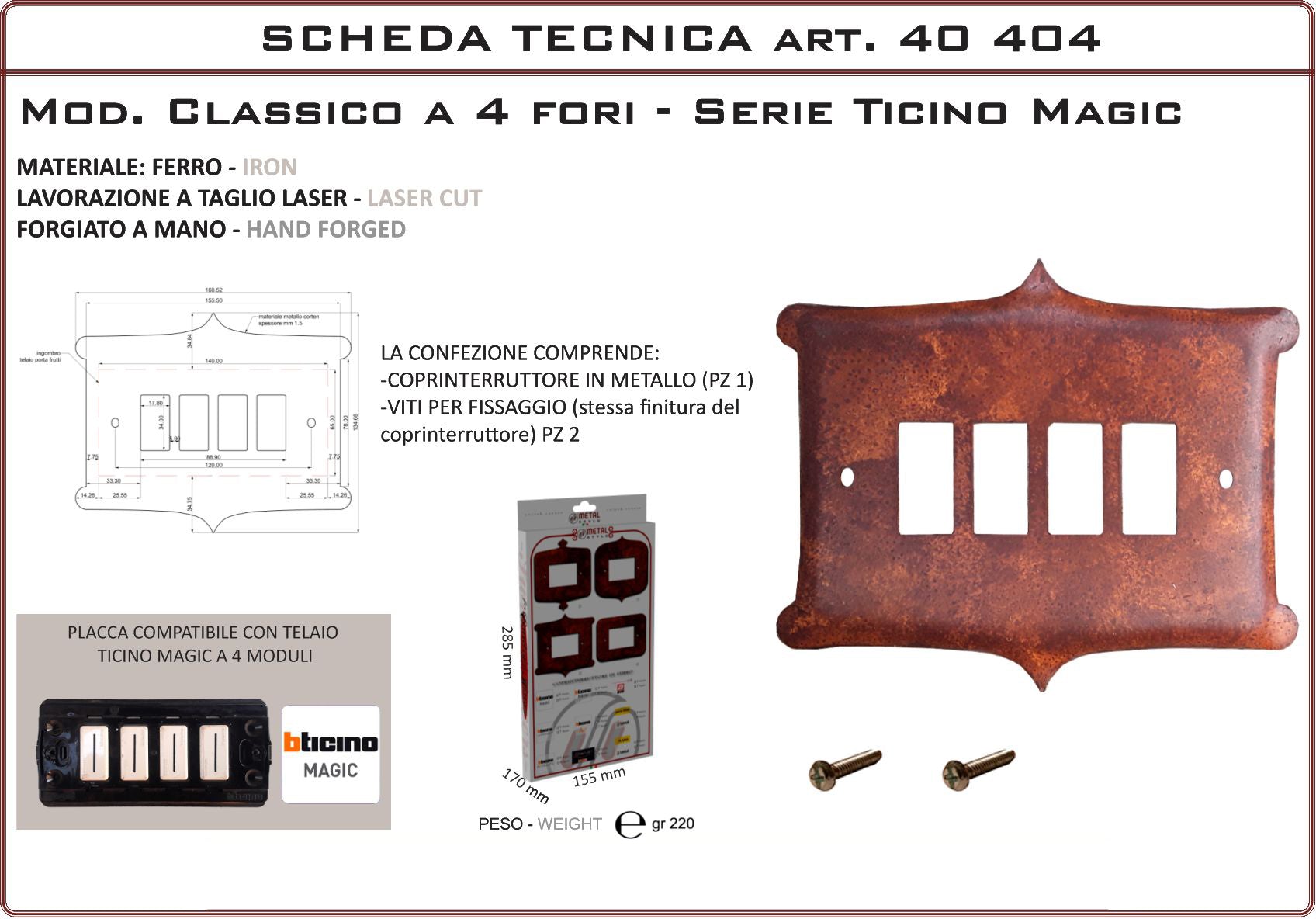 Coprinterruttore Modello Classico | Switch Cover Classico Model
