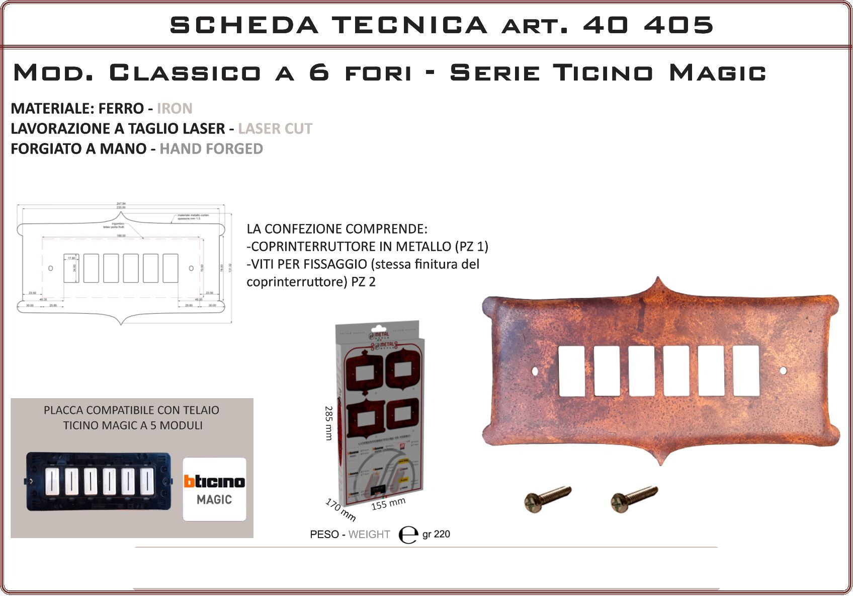 Coprinterruttore Modello Classico | Switch Cover Classico Model