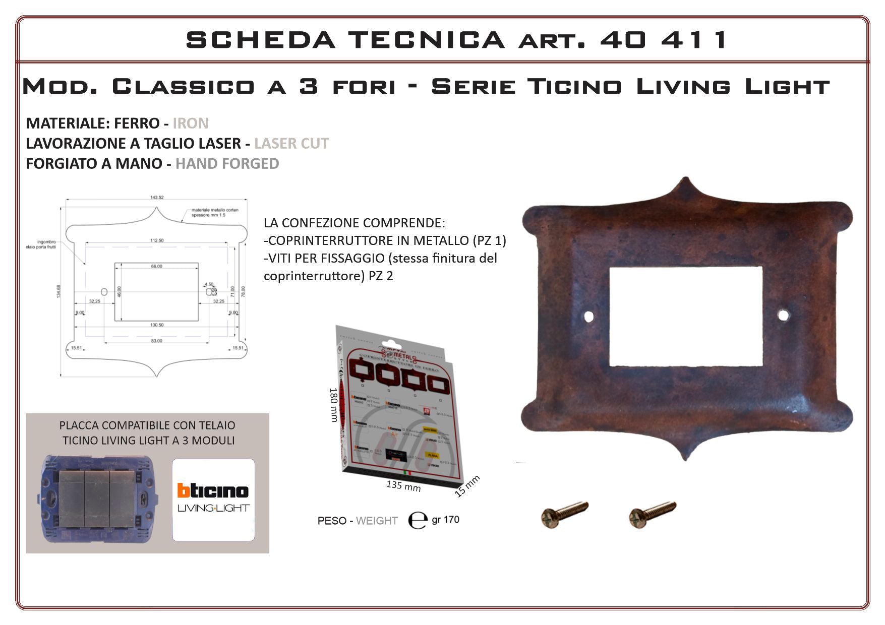 Coprinterruttore Modello Classico | Switch Cover Classico Model
