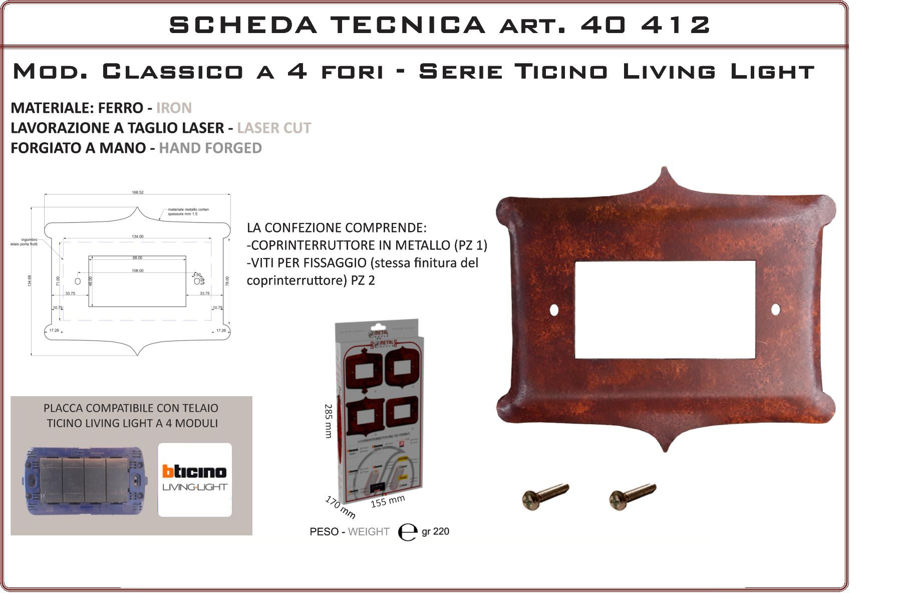 Coprinterruttore Modello Classico | Switch Cover Classico Model