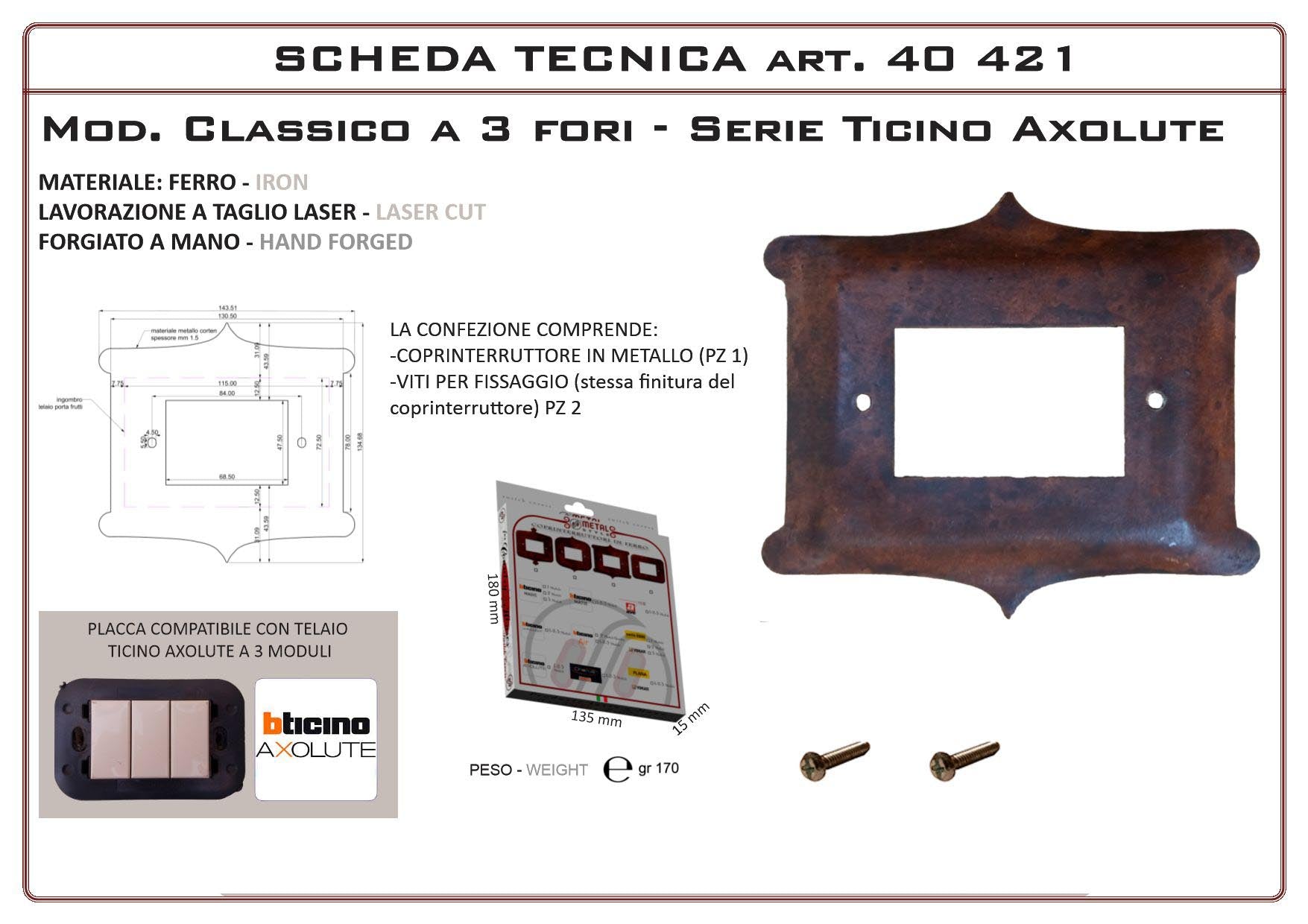 Coprinterruttore Modello Classico | Switch Cover Classico Model