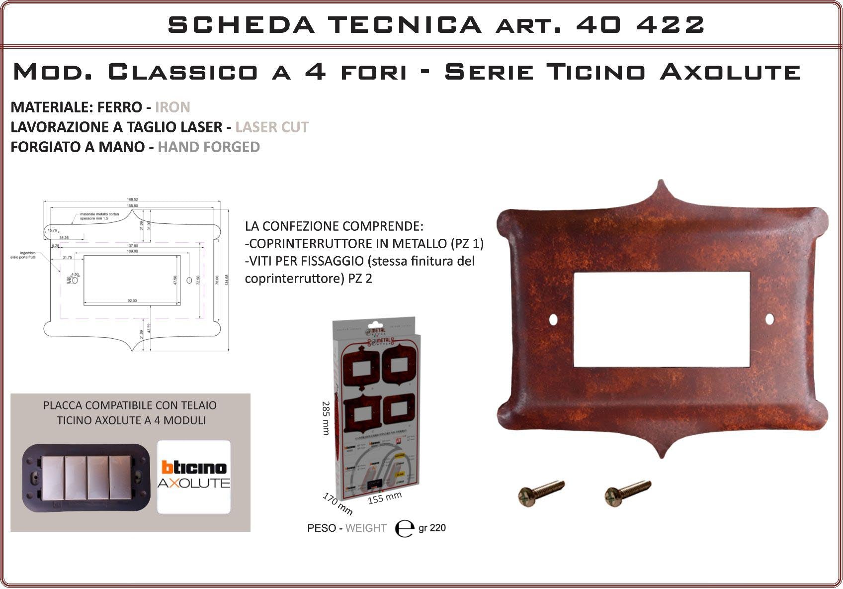 Coprinterruttore Modello Classico | Switch Cover Classico Model