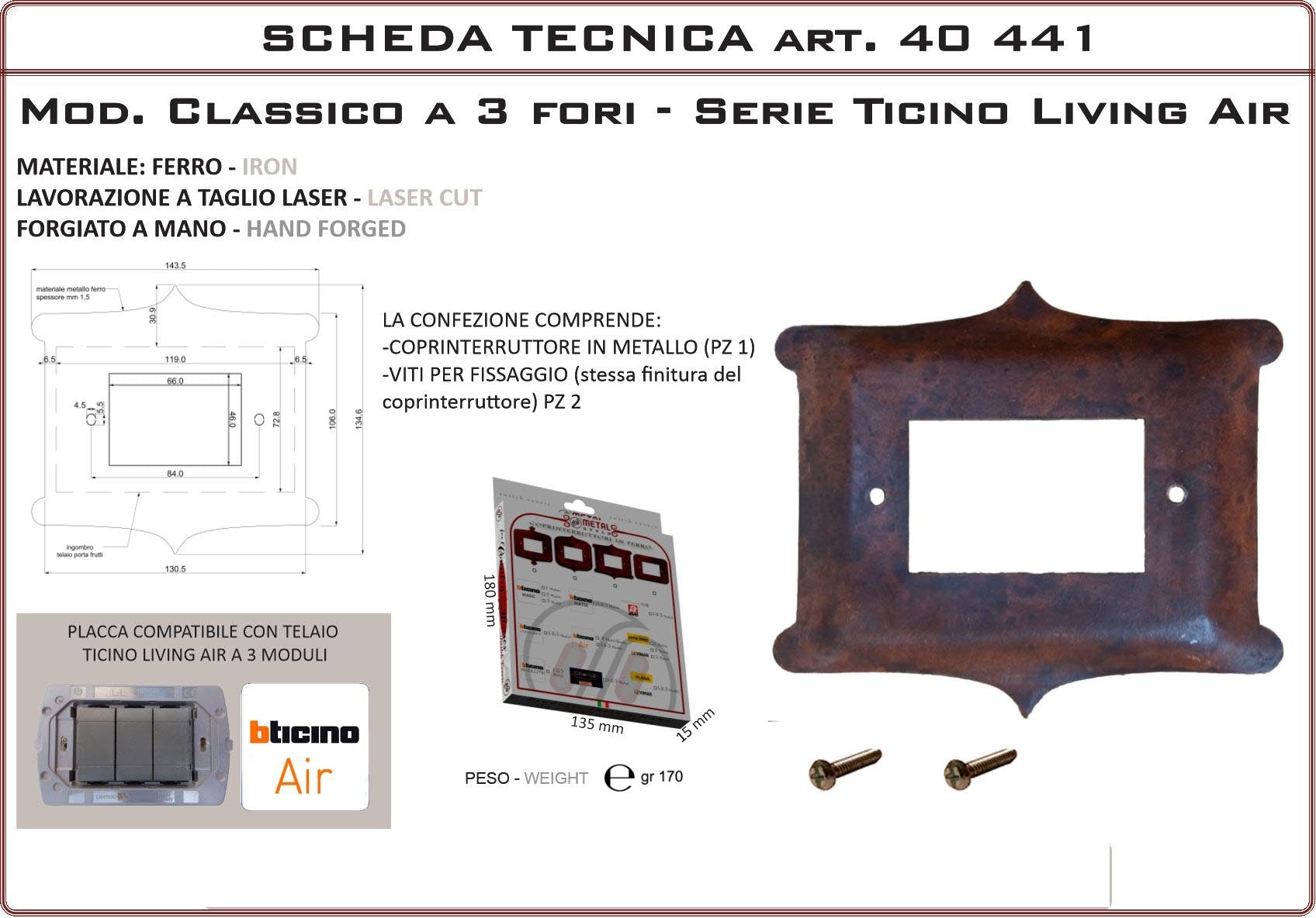 Coprinterruttore Modello Classico | Switch Cover Classico Model