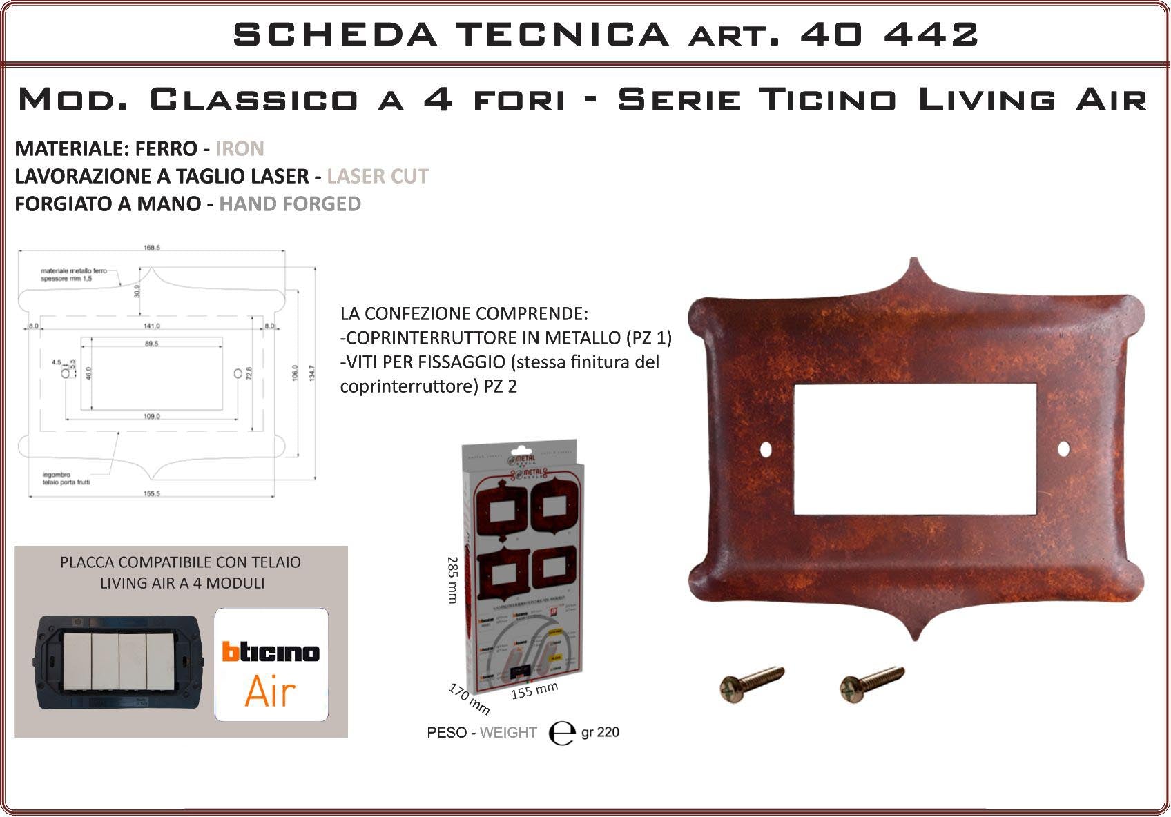 Coprinterruttore Modello Classico | Switch Cover Classico Model