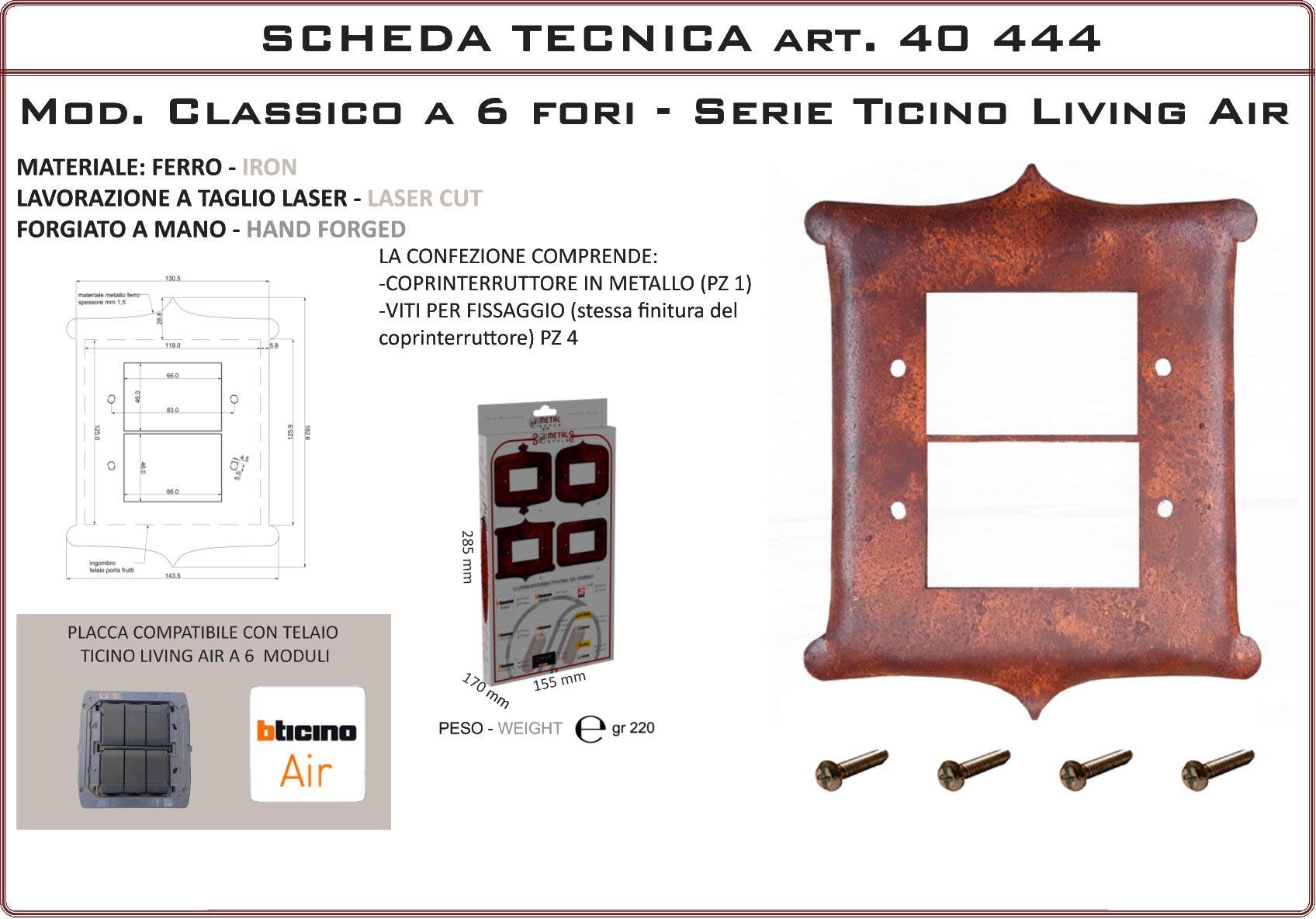 Coprinterruttore Modello Classico | Switch Cover Classico Model