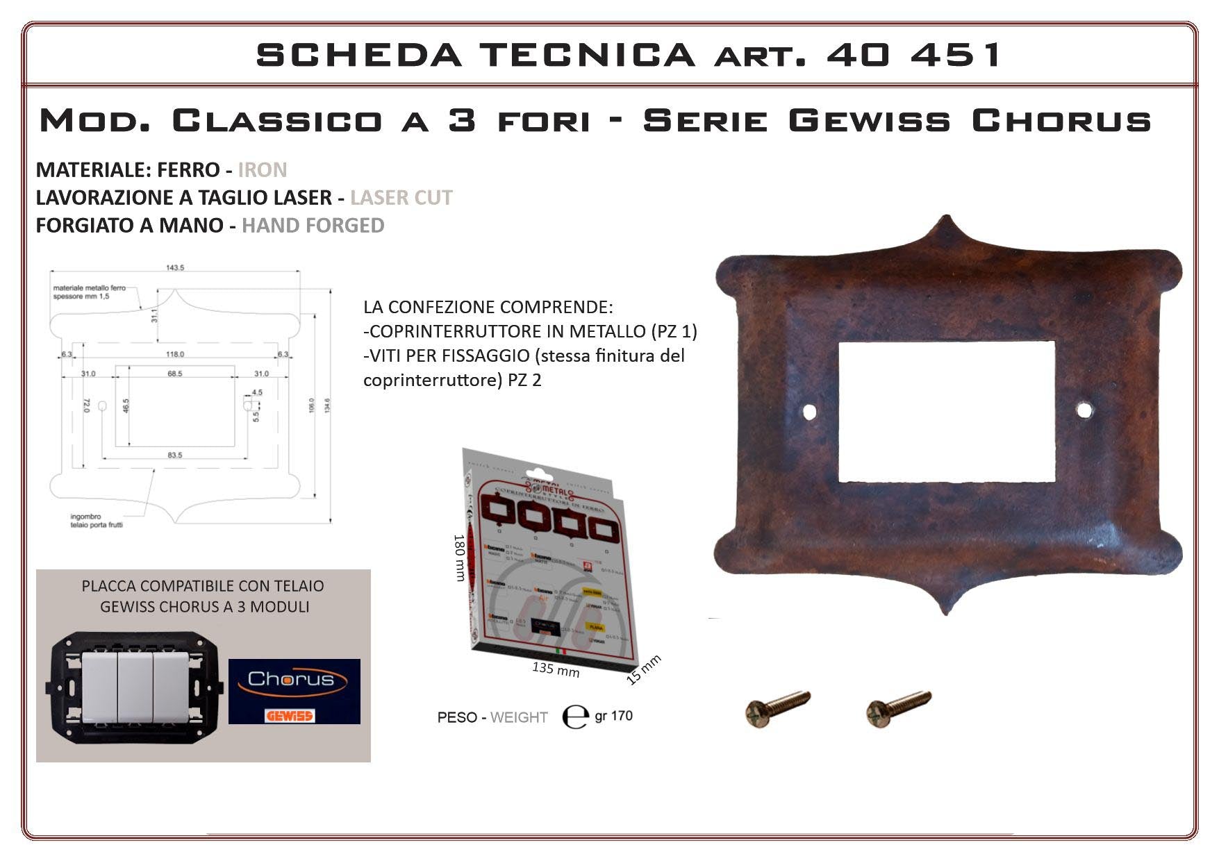 Coprinterruttore Modello Classico | Switch Cover Classico Model