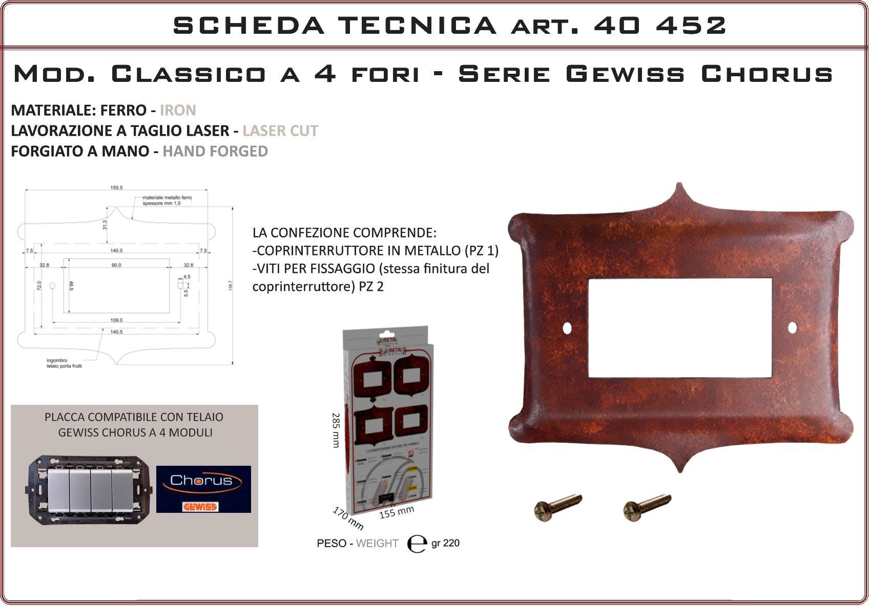 Coprinterruttore Modello Classico | Switch Cover Classico Model