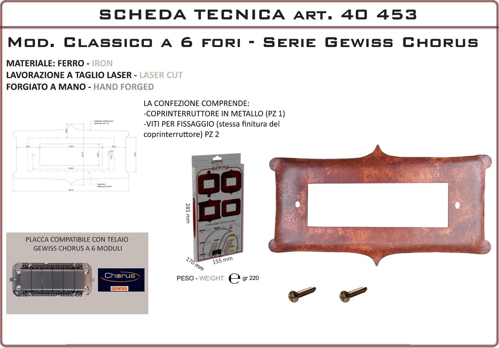 Coprinterruttore Modello Classico | Switch Cover Classico Model