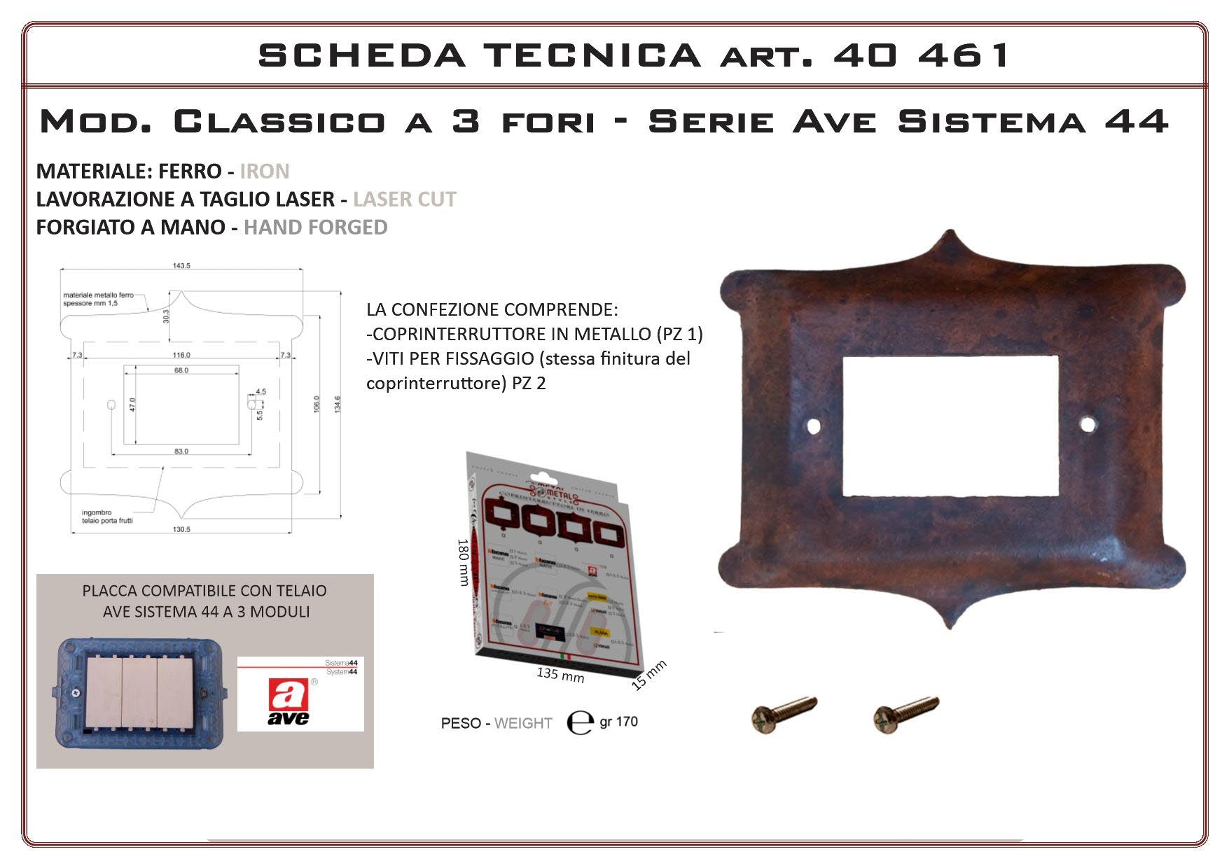 Coprinterruttore Modello Classico | Switch Cover Classico Model