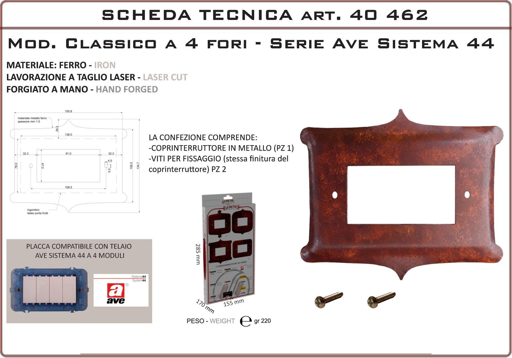 Coprinterruttore Modello Classico | Switch Cover Classico Model
