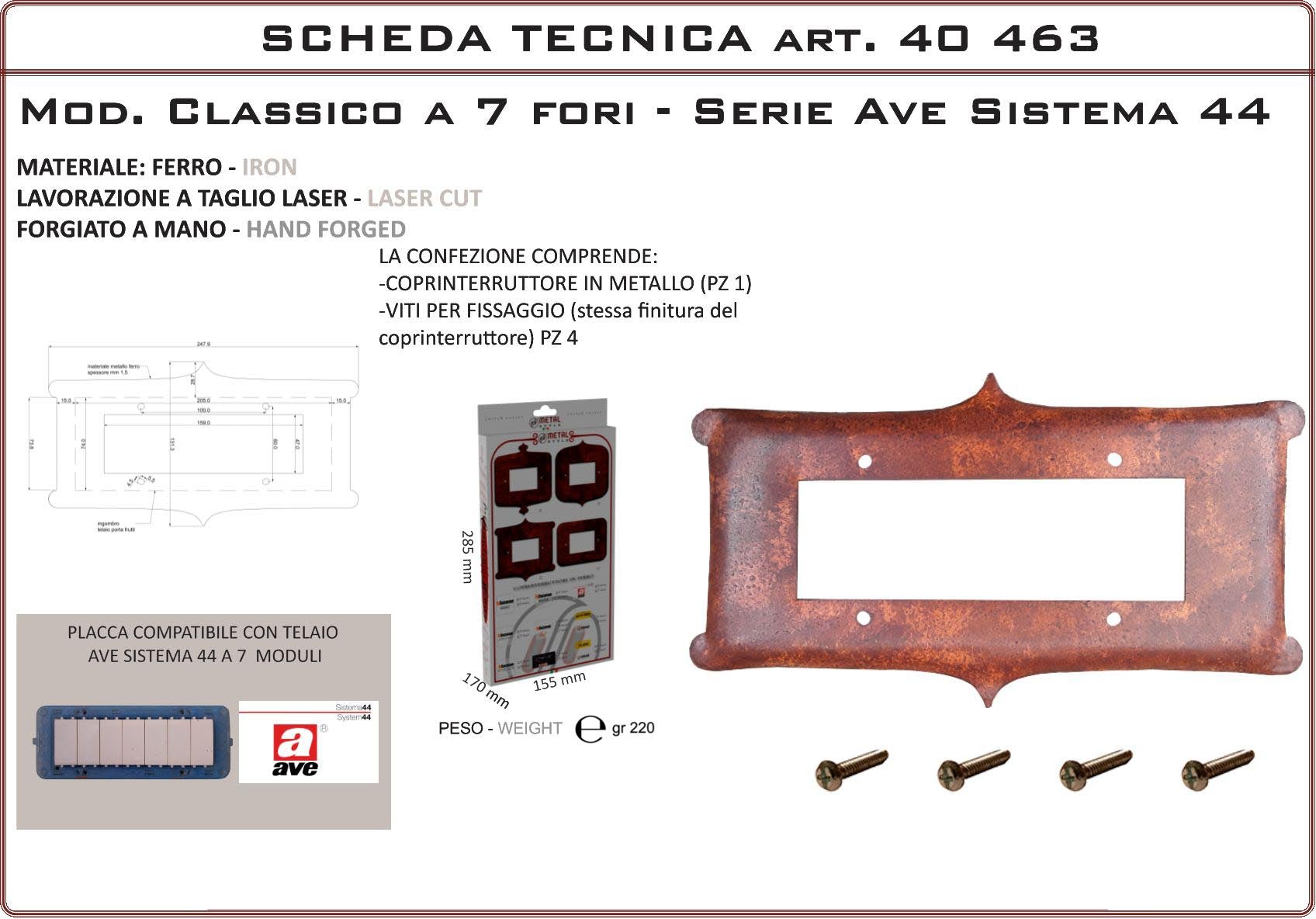 Coprinterruttore Modello Classico | Switch Cover Classico Model