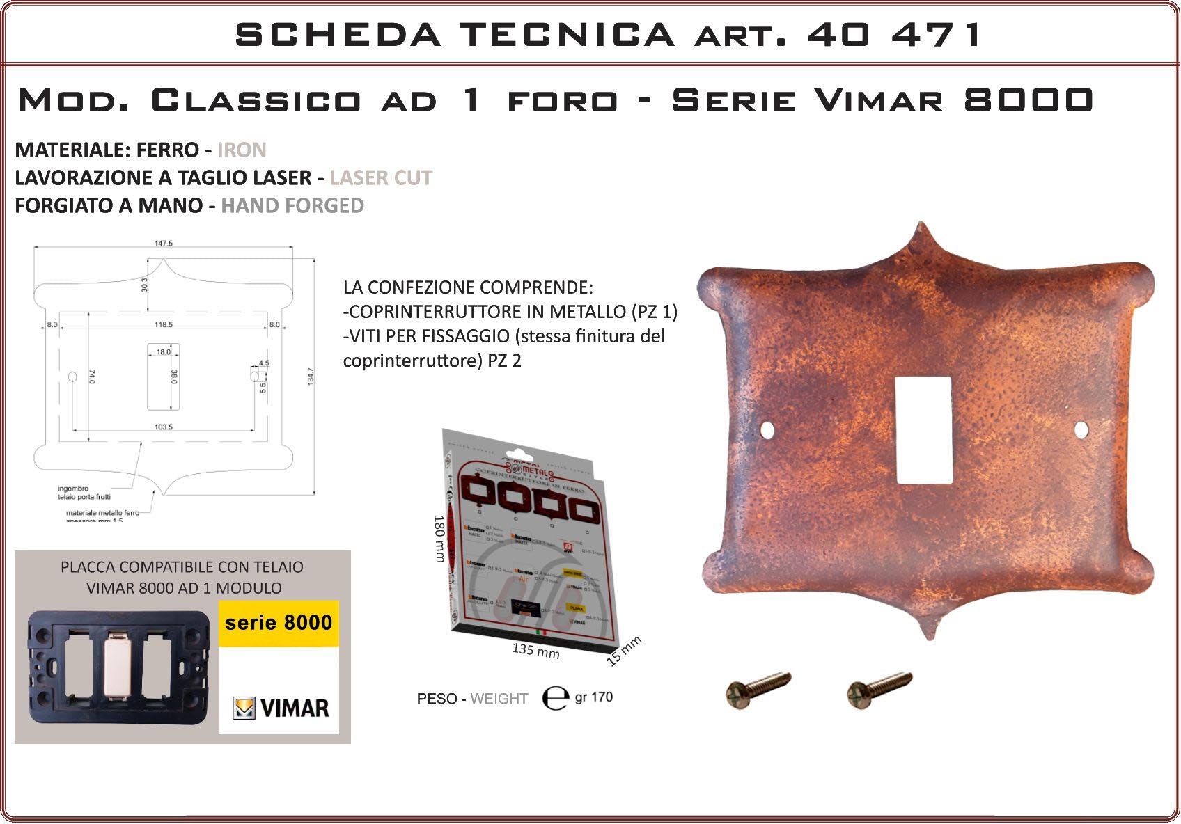 Coprinterruttore Modello Classico | Switch Cover Classico Model