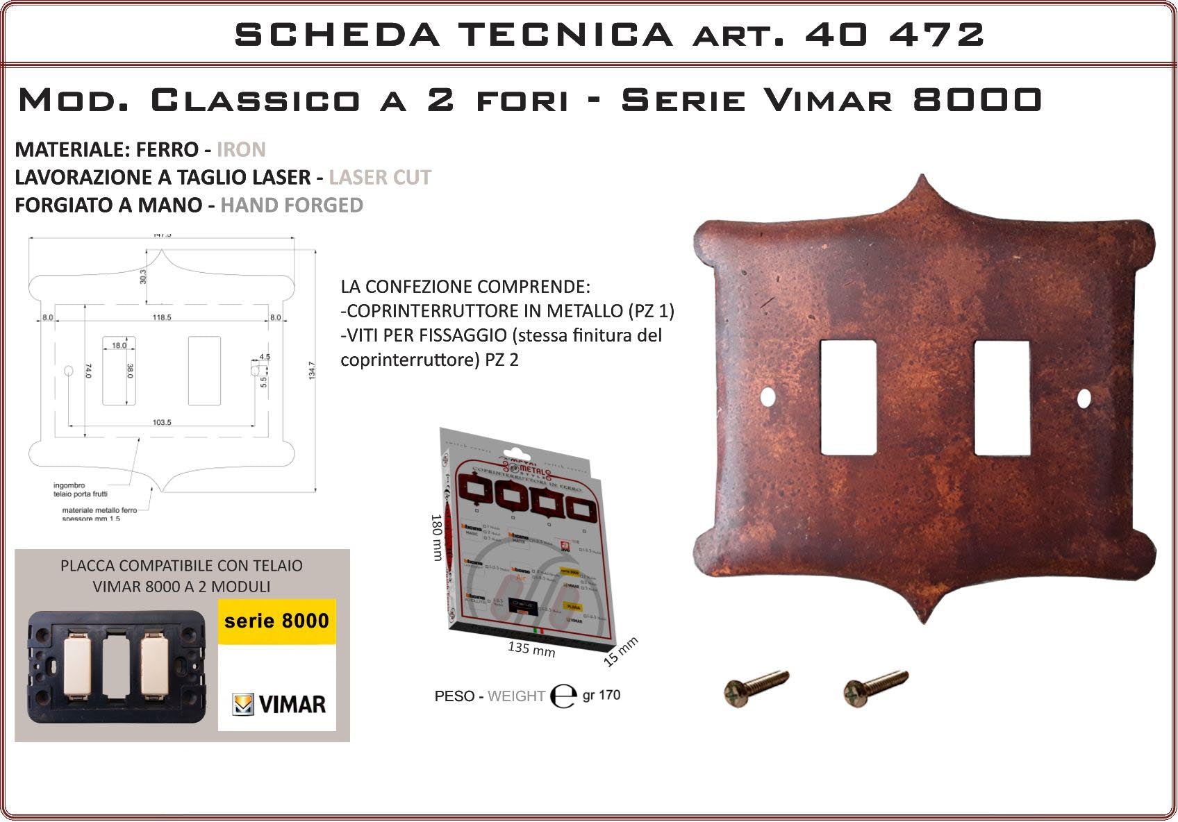 Coprinterruttore Modello Classico | Switch Cover Classico Model