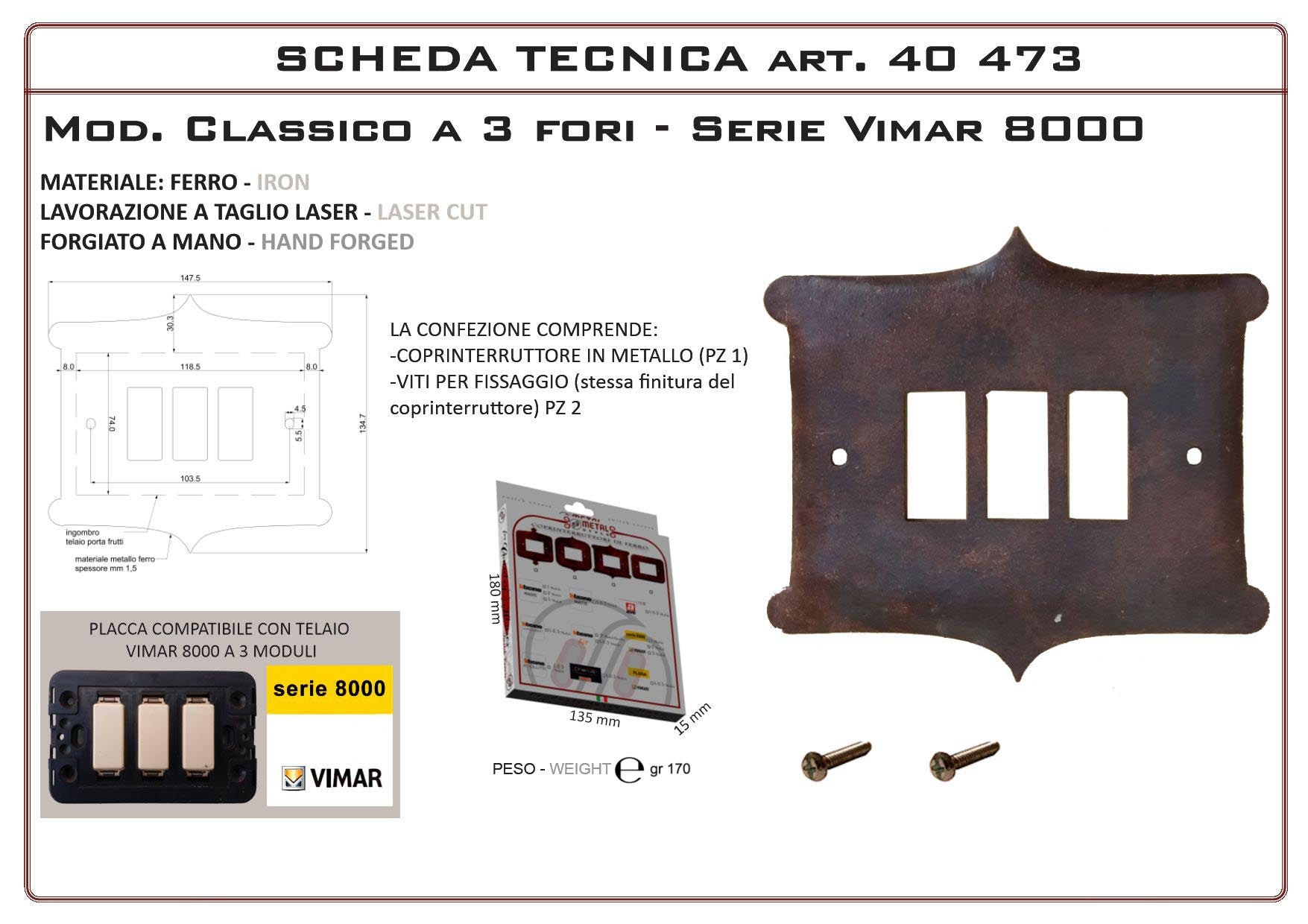 Coprinterruttore Modello Classico | Switch Cover Classico Model